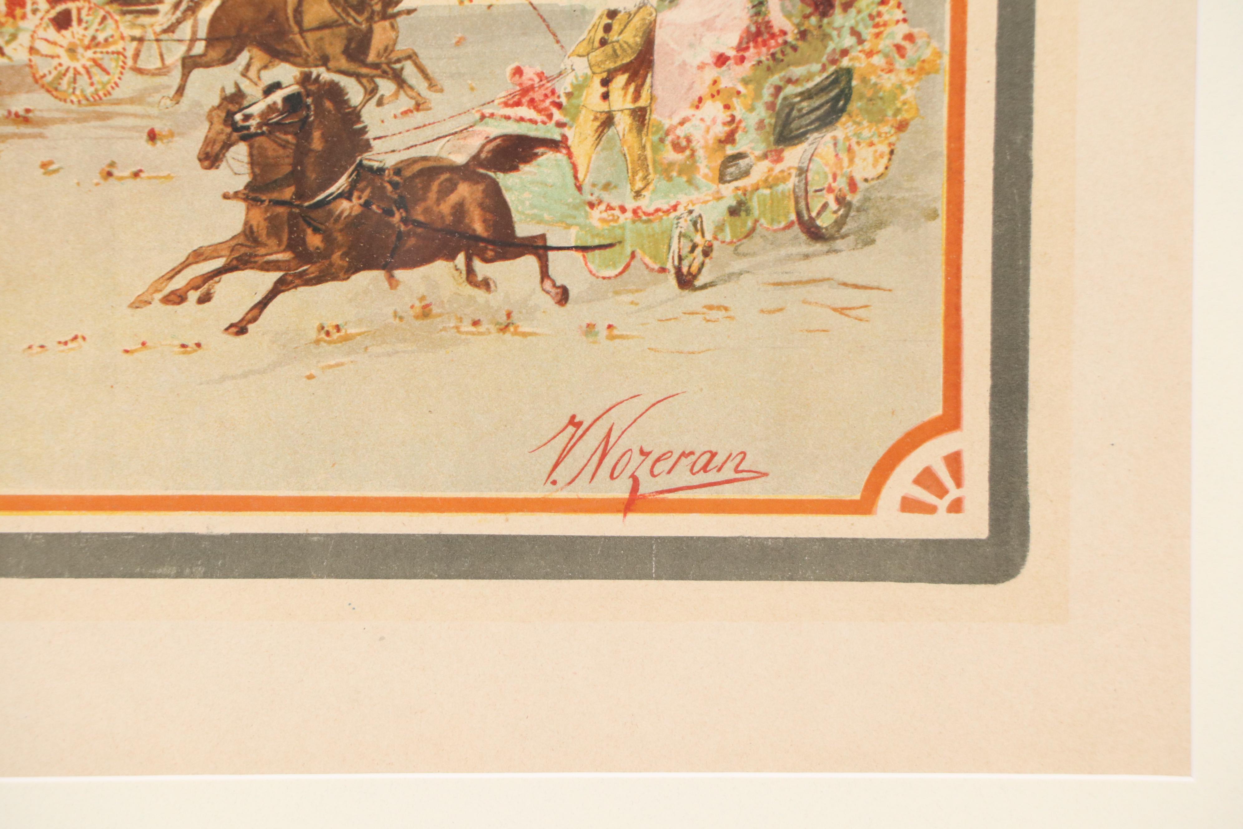 Chromolithograph Travel Poster "Menton," Circa 1900