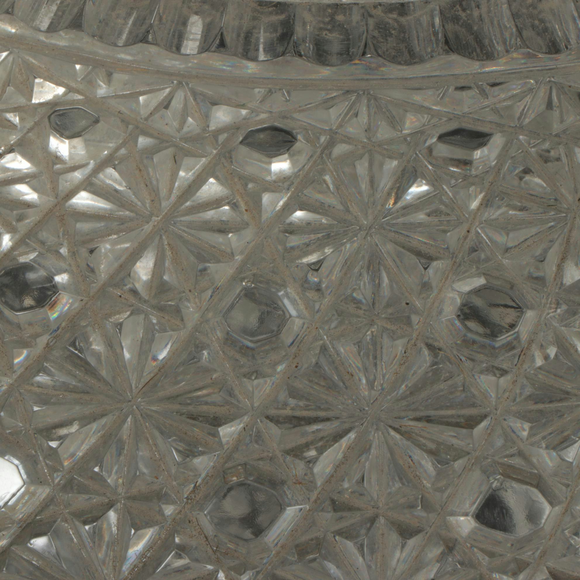 American Brilliant Cut Glass Russian Style Floor Vase, 20th Century