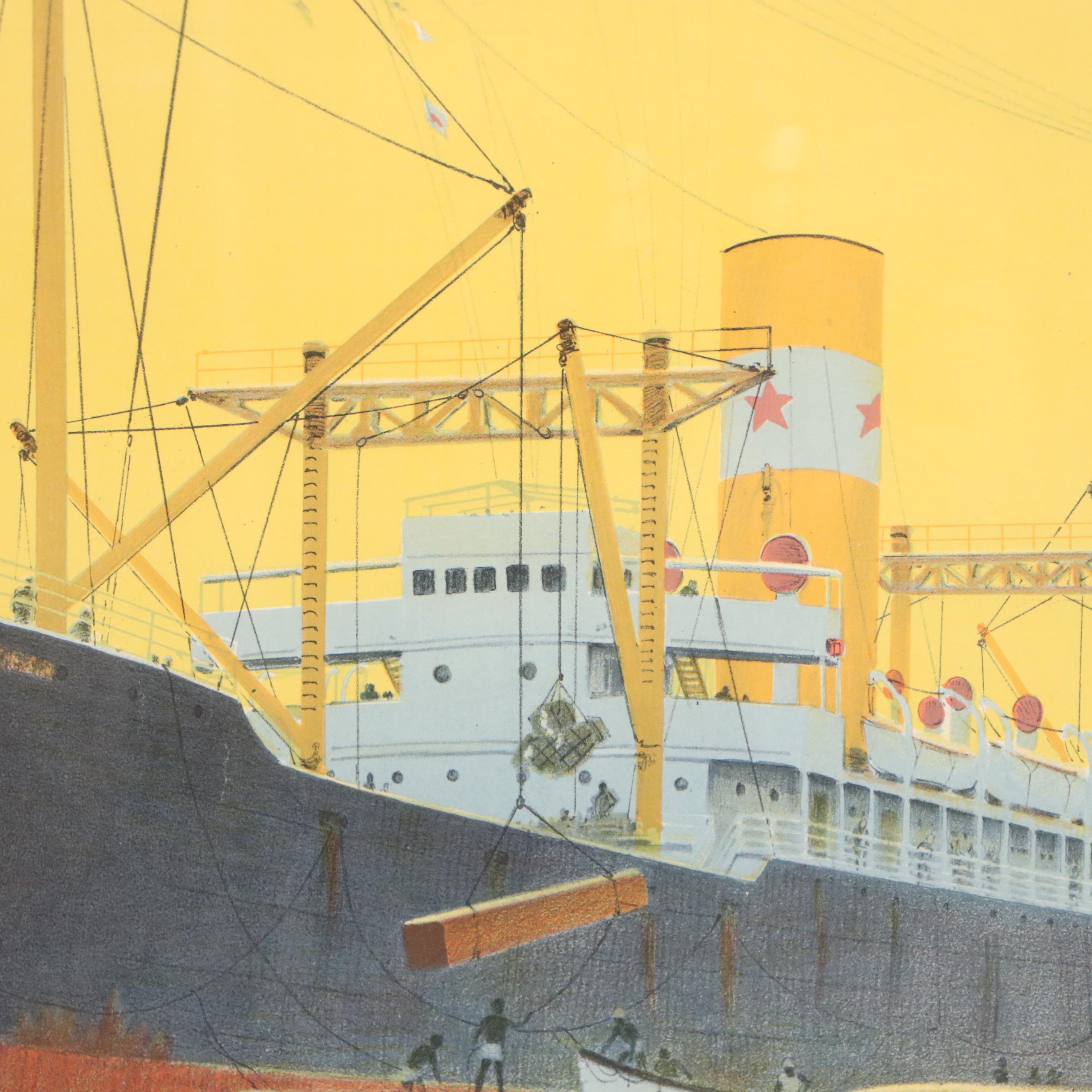 Chargeurs Réunis Lithograph Advertisement Poster