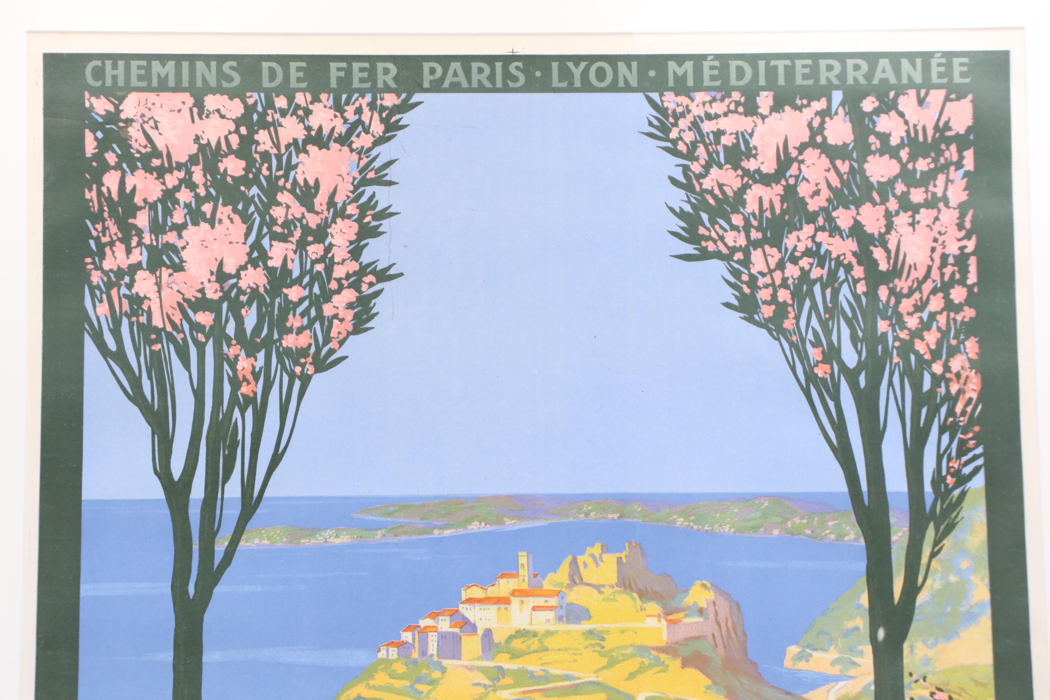 Géo Dorival PLM Railway Lithograph Poster "La Côte d'Azur," 1919