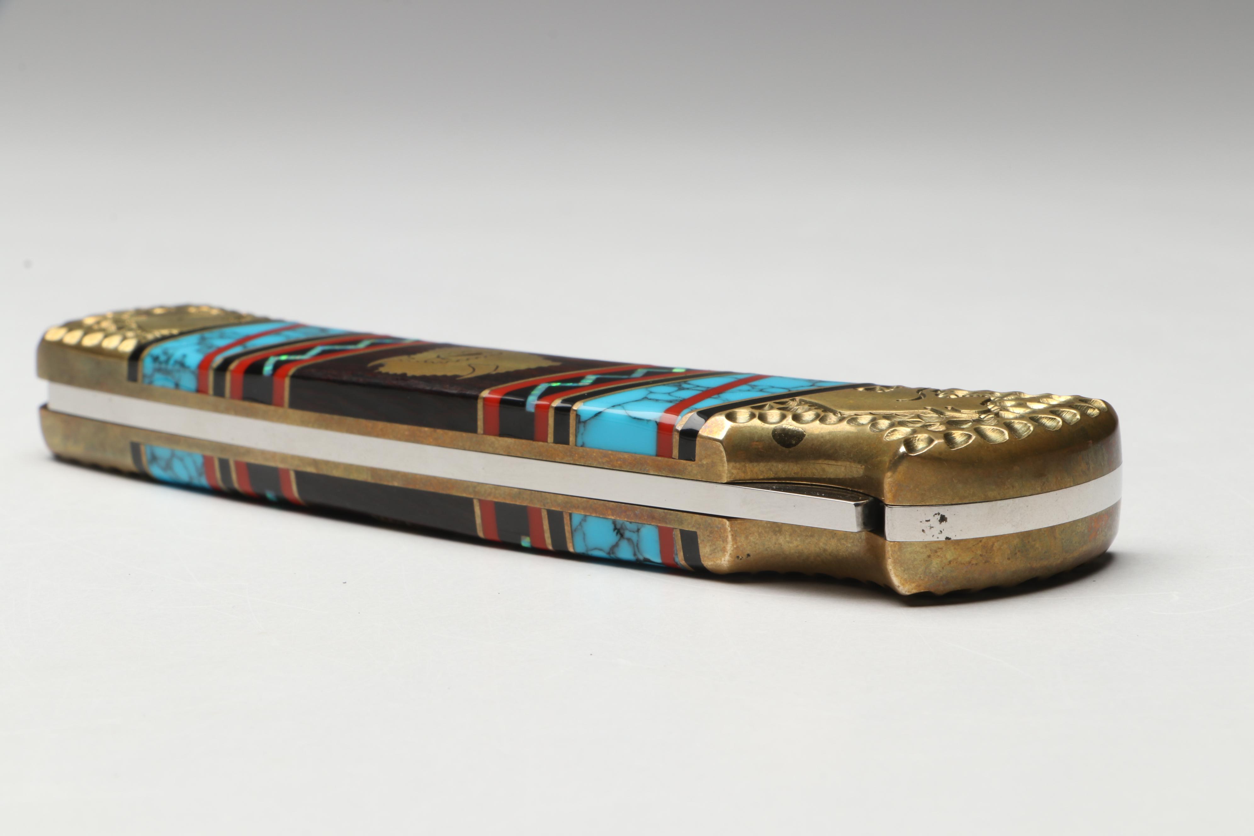 Brian Yellowhorse for Buck Limited Edition Stone Inlay Folding Knife