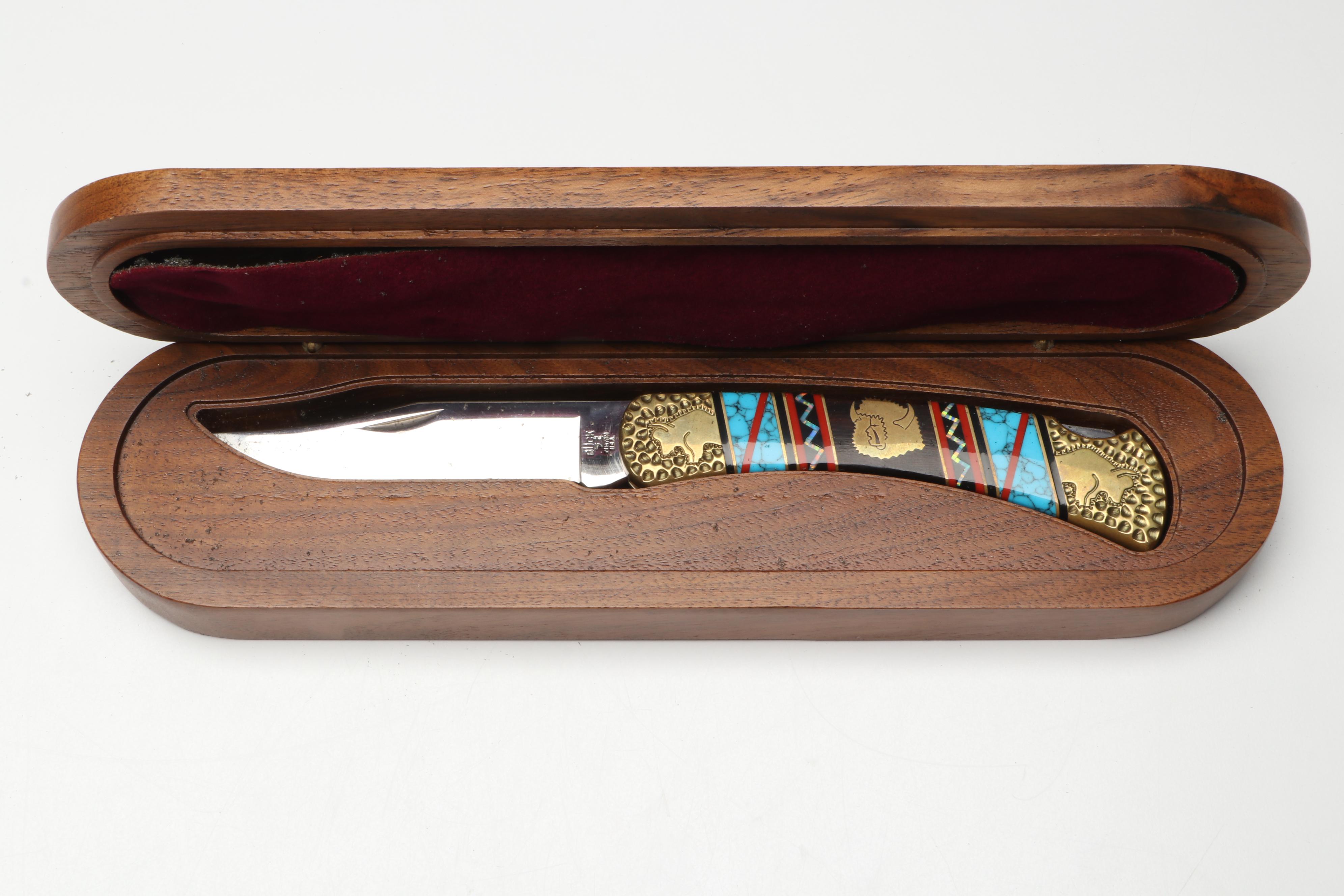 Brian Yellowhorse for Buck Limited Edition Stone Inlay Folding Knife