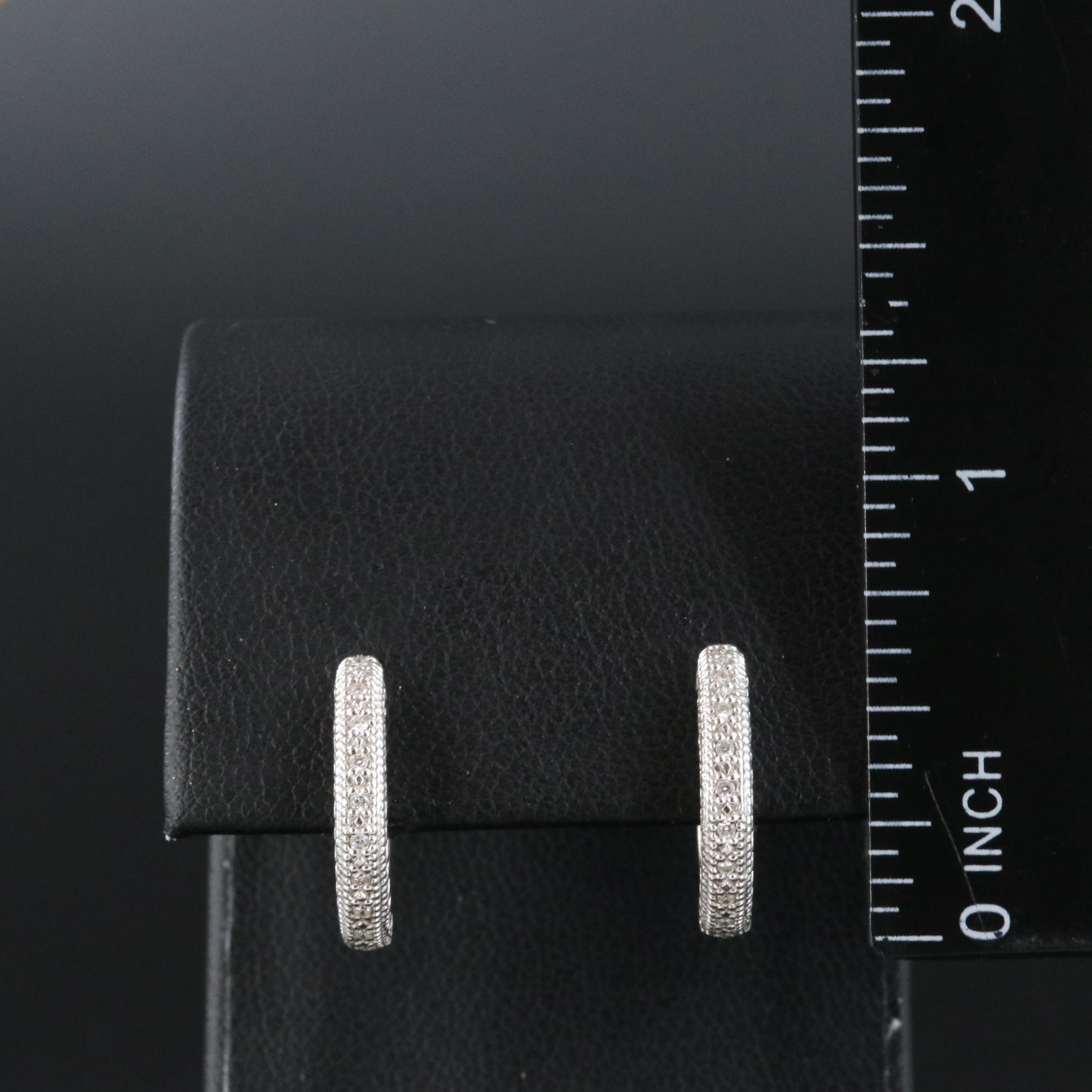 14K 0.12 CTW Huggie Hoop Earrings