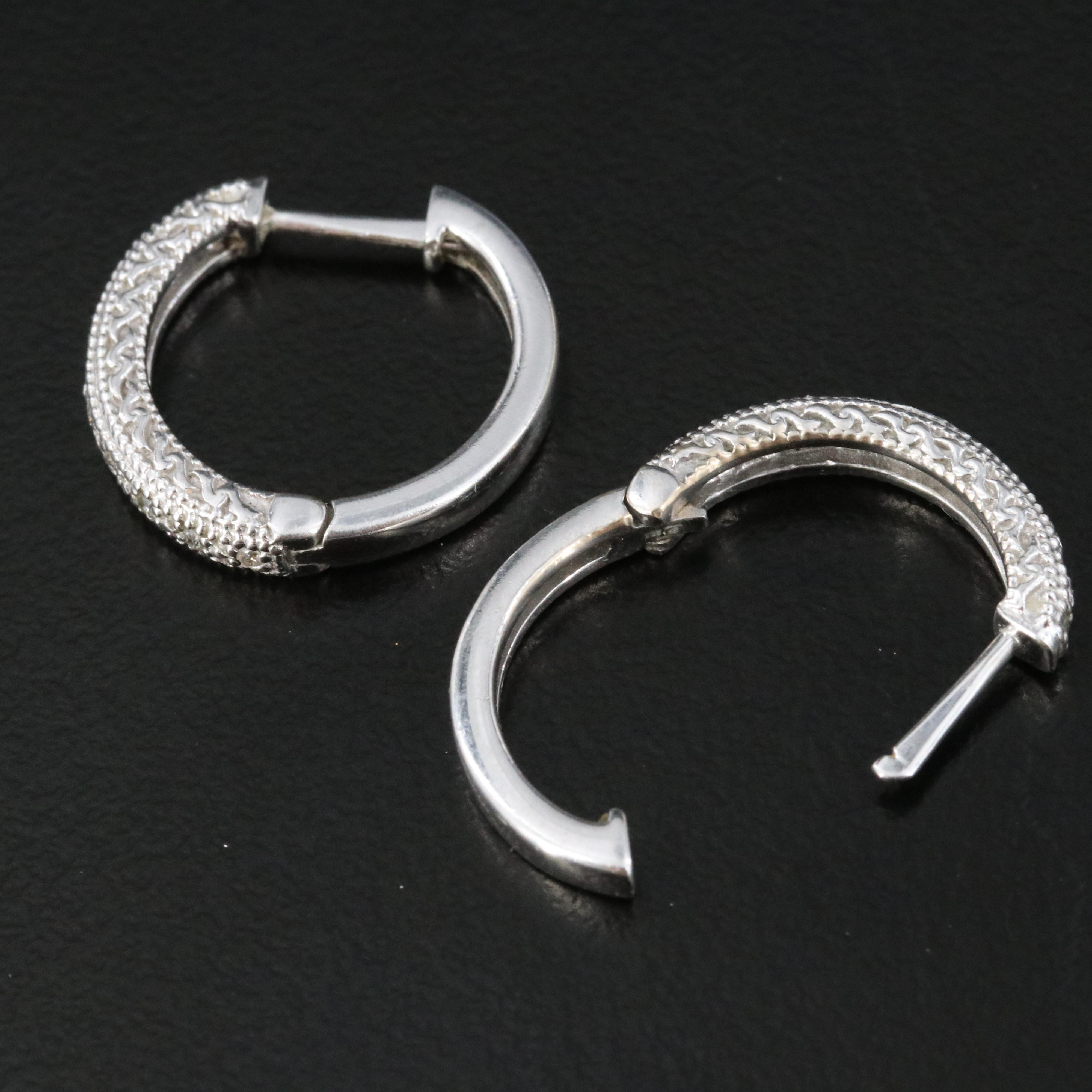 14K 0.12 CTW Huggie Hoop Earrings