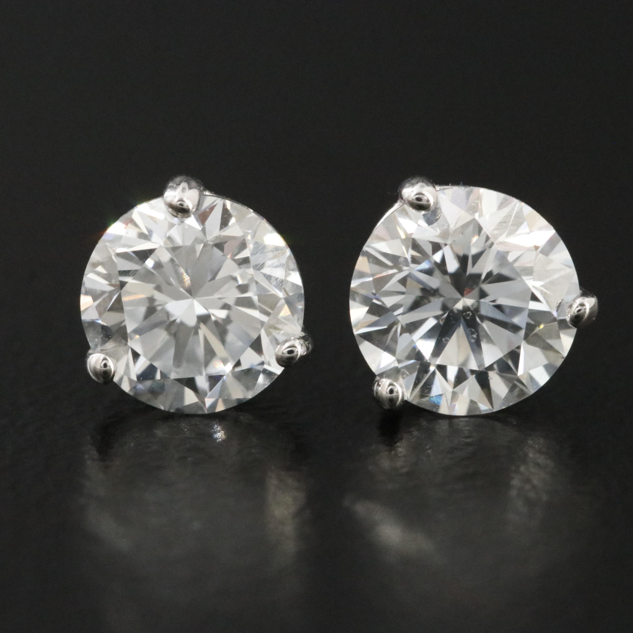 18K 2.00 CTW Lab Grown Diamond Martini Set Solitaire Earrings