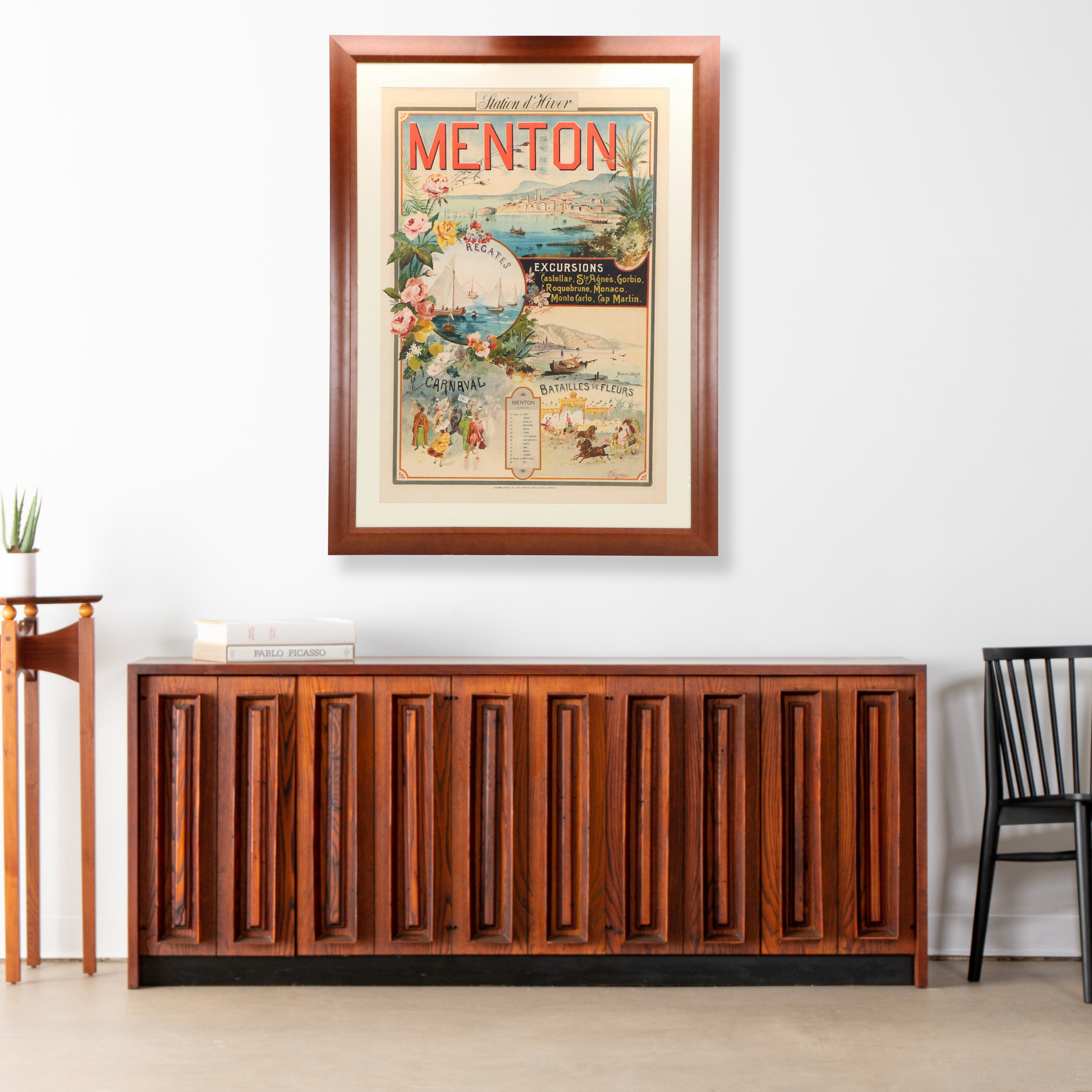 Chromolithograph Travel Poster "Menton," Circa 1900