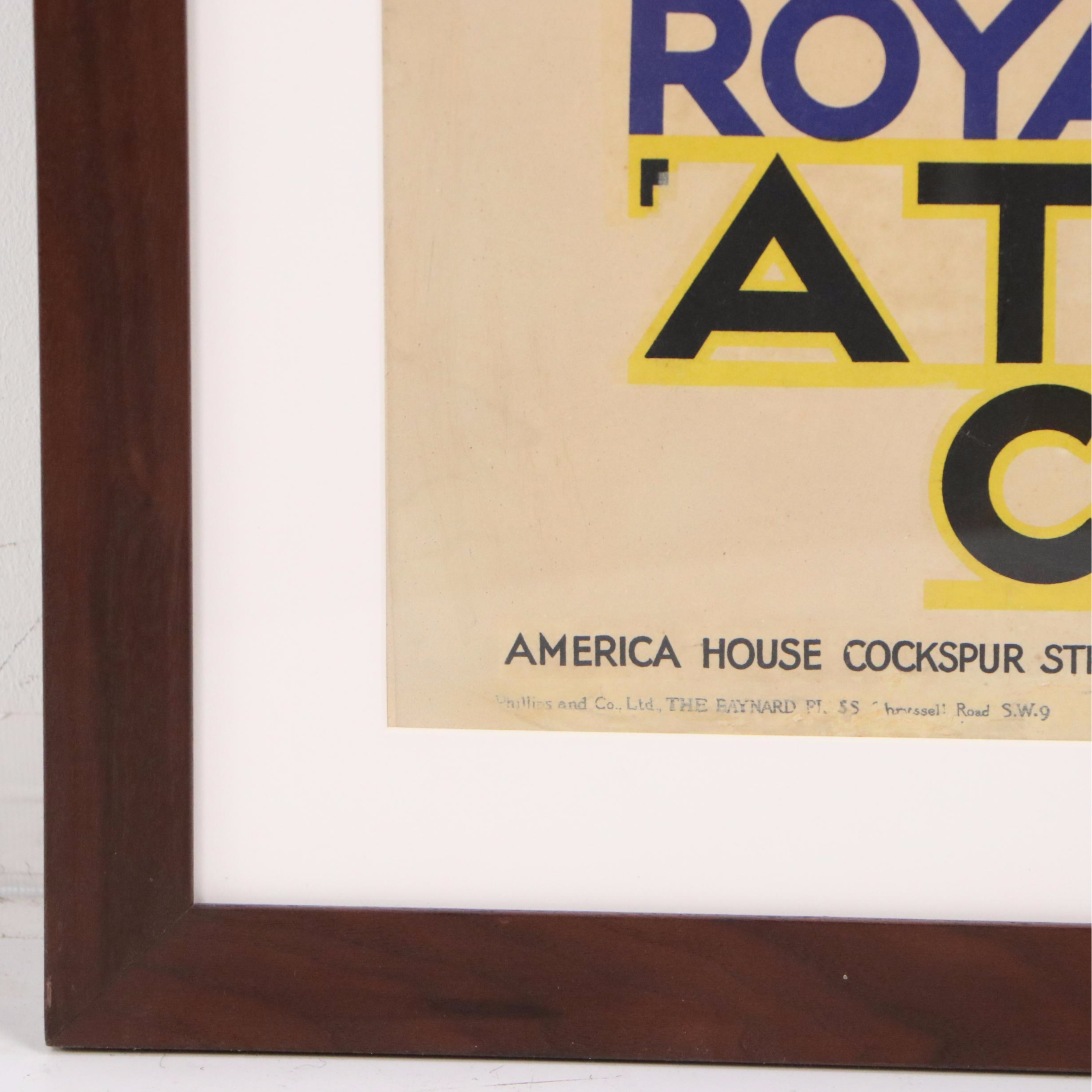 Royal Mail Line Atlantic Cruises Lithograph Poster