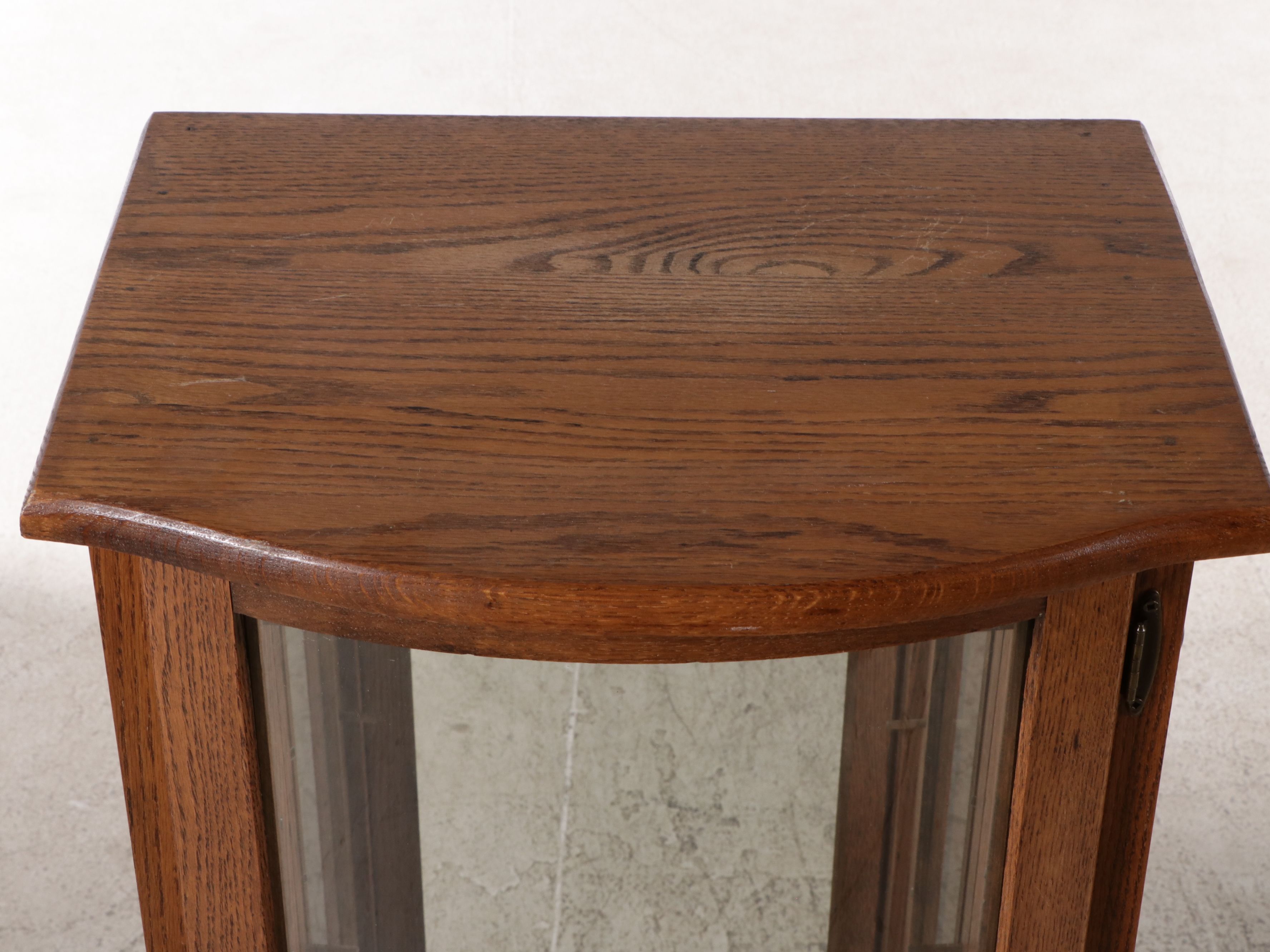 Edwardian Style Oak Illuminated Curio Cabinet