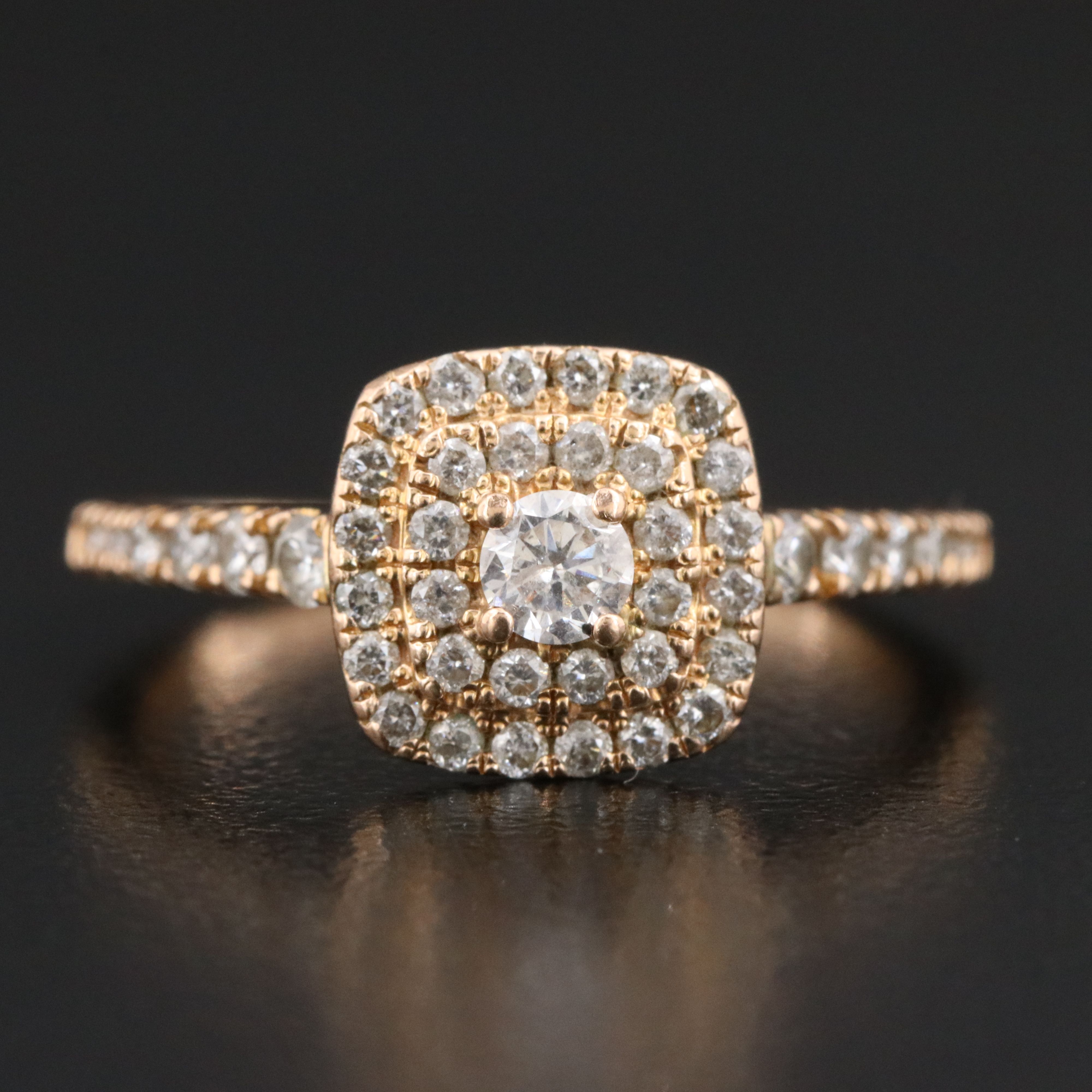 10K Rose Gold 0.75 CTW Diamond Ring