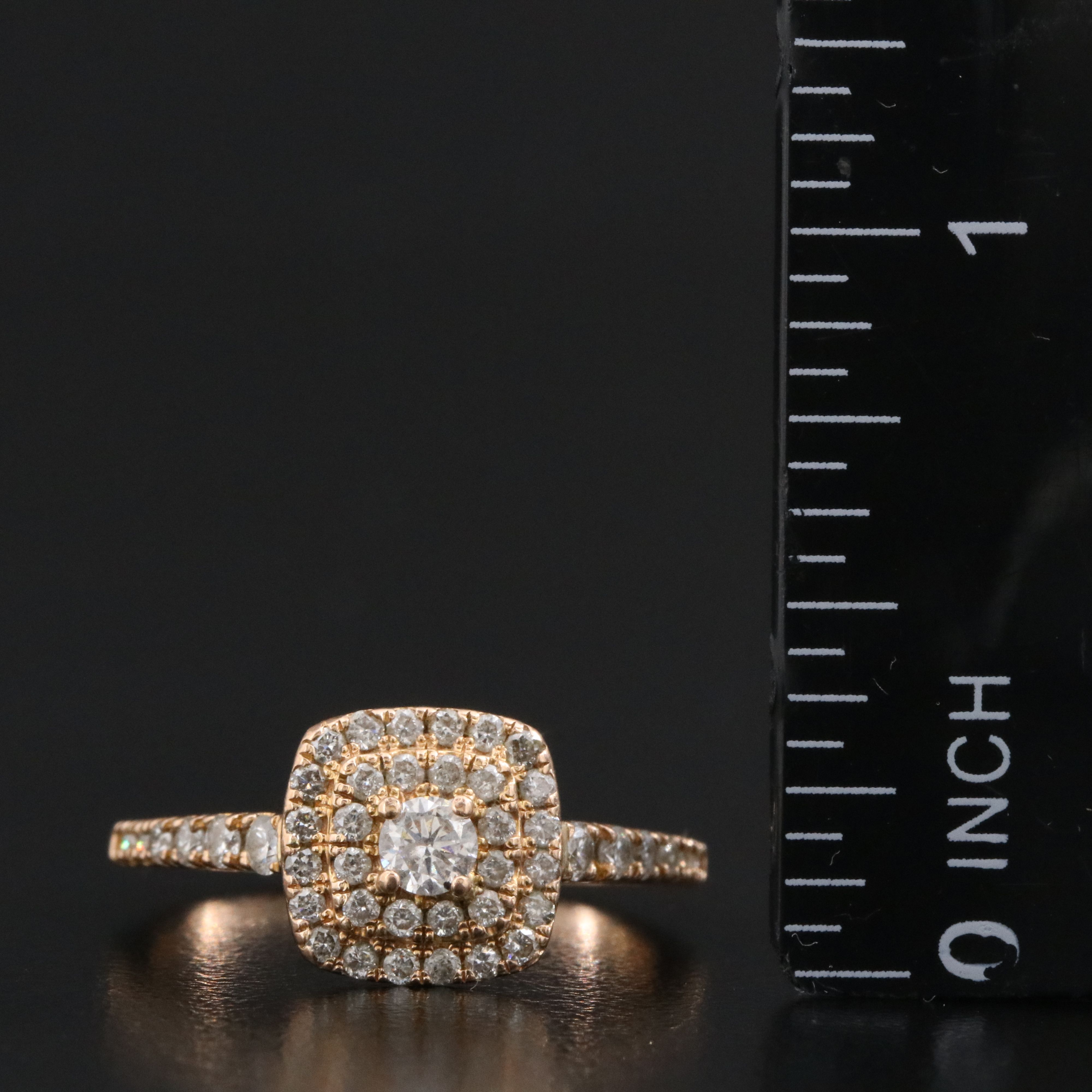 10K Rose Gold 0.75 CTW Diamond Ring