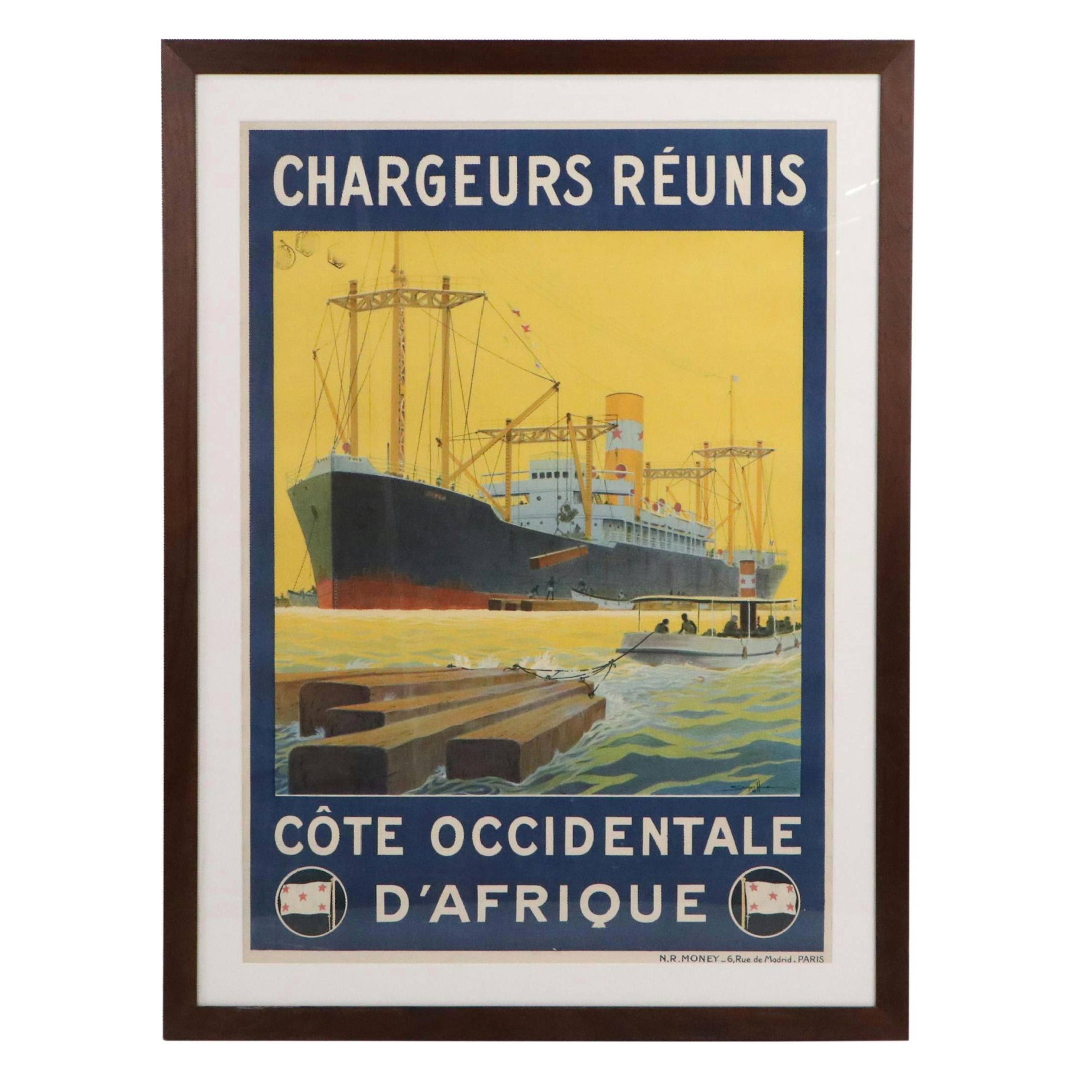 Chargeurs Réunis Lithograph Advertisement Poster