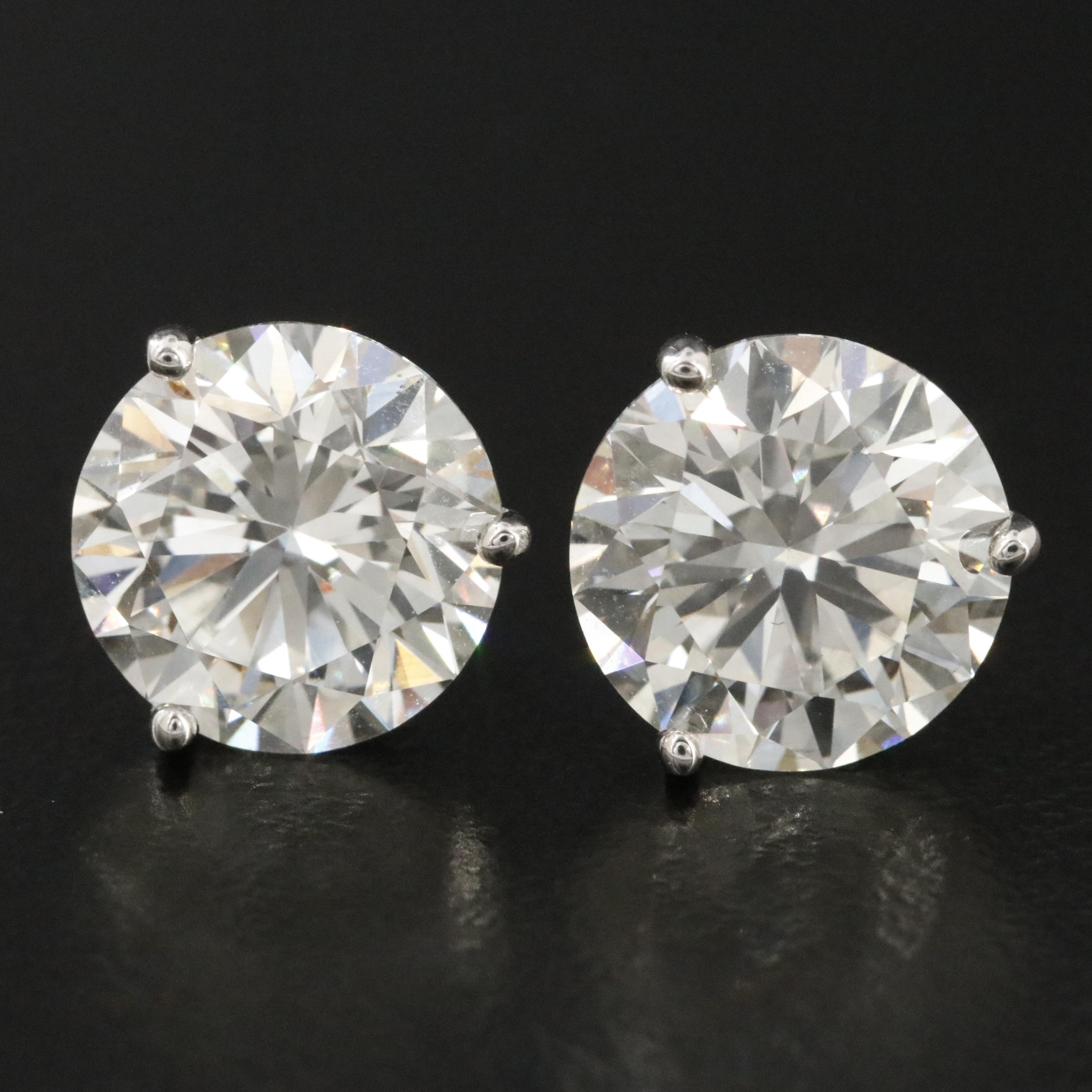 18K 6.00 CTW Lab Grown Diamond Martini Set Solitaire Earrings
