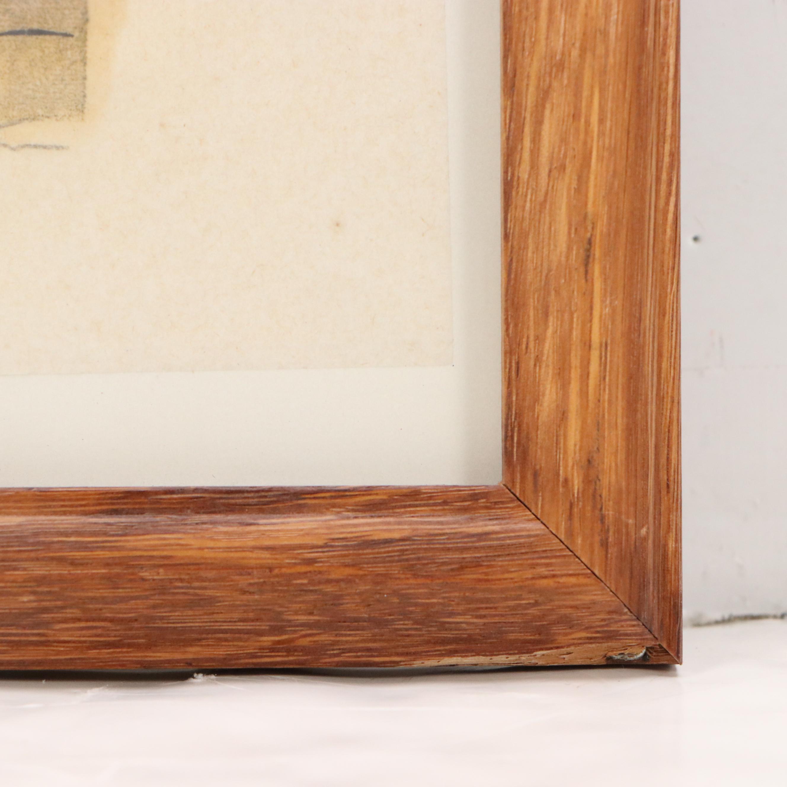 Woodblock Print "A Muse: The Tomb of a Sill in Attica"