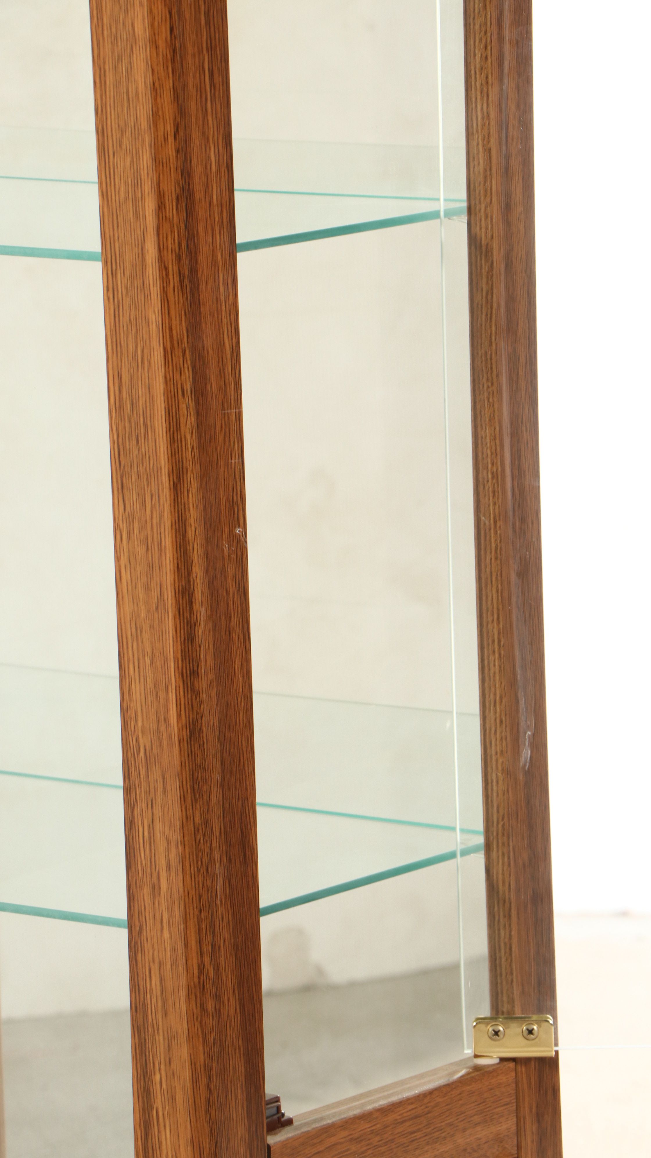 Oak Glass Front Illuminated Curio Cabinet