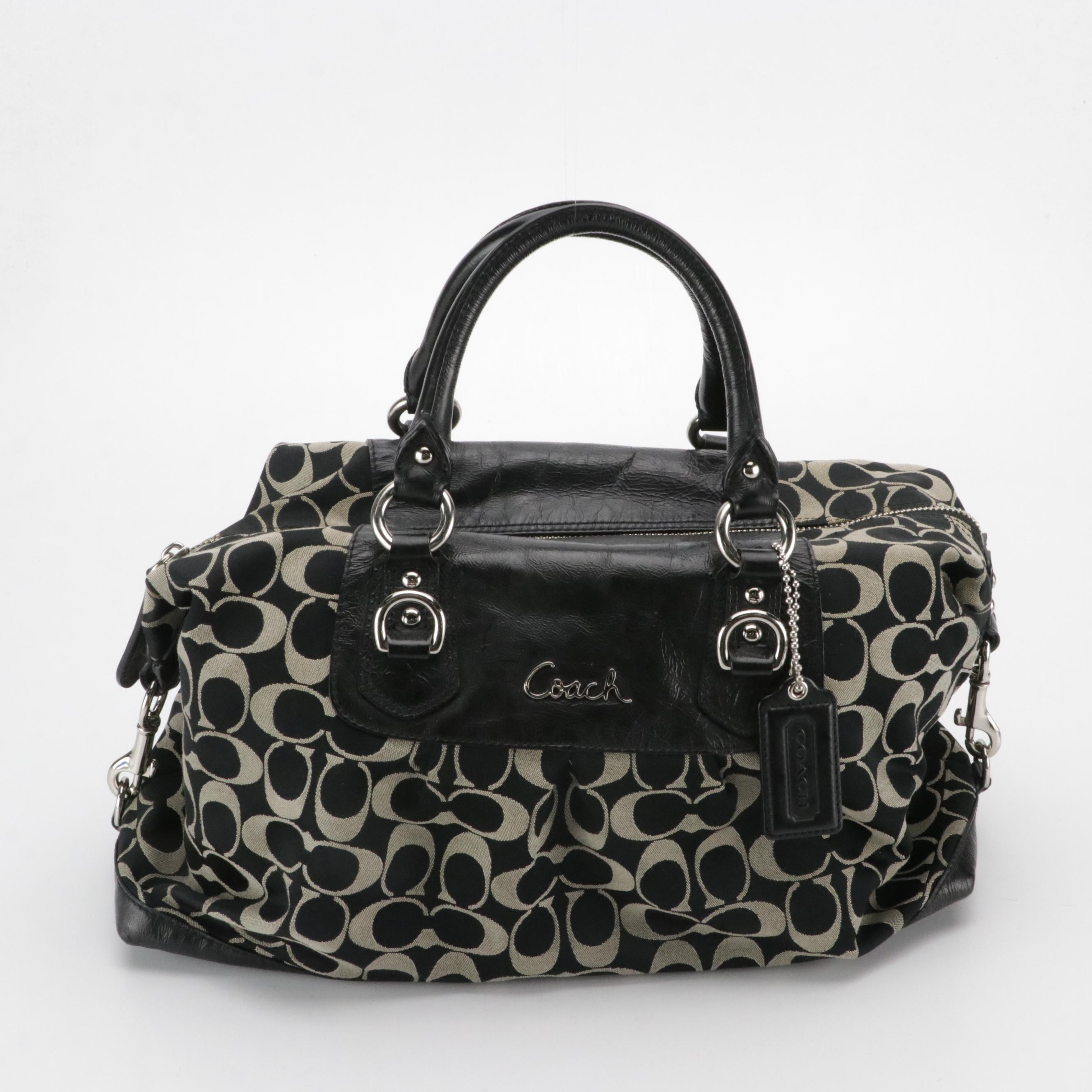 Coach Ashley Large Stachel in Black and Cream and Soho in Black Leather