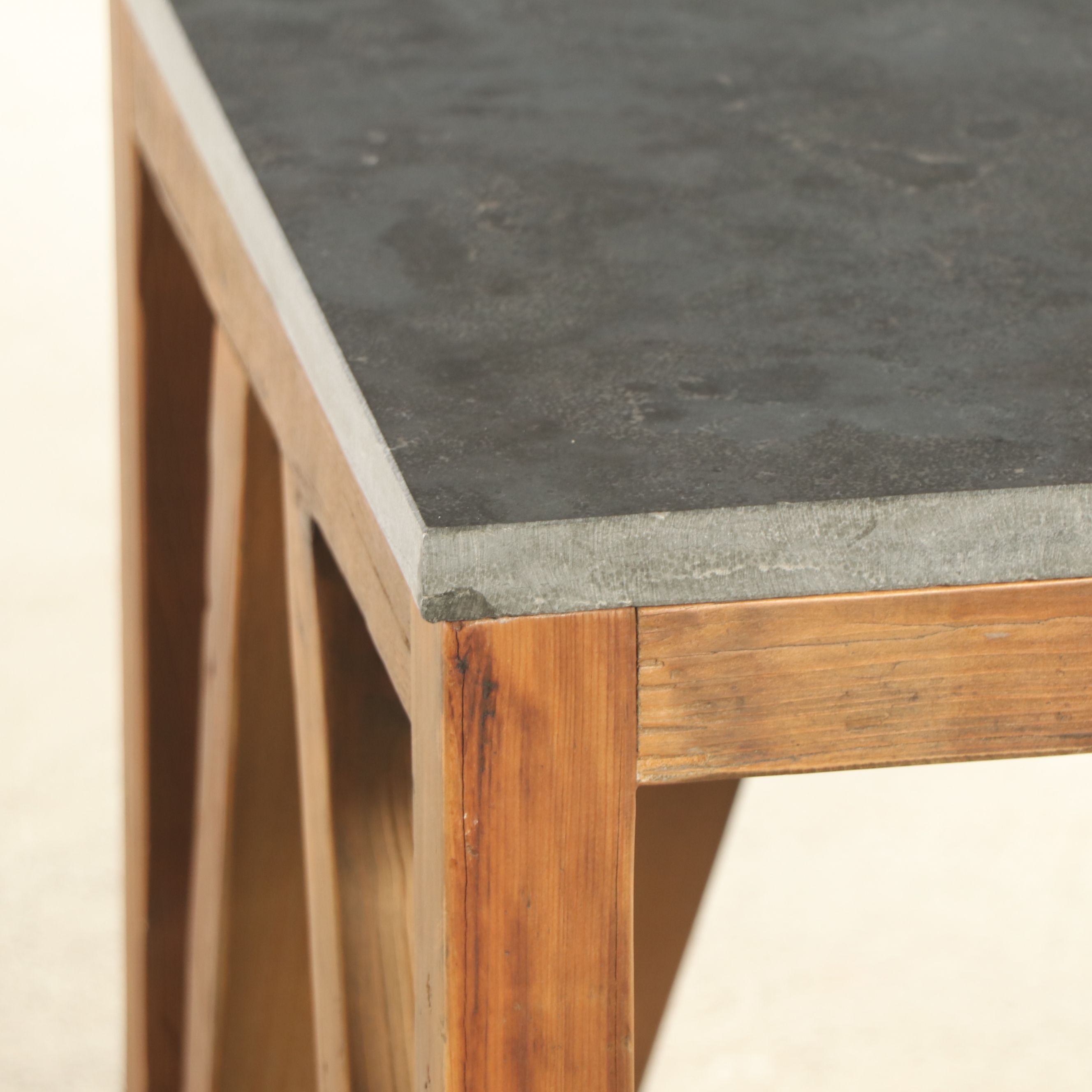 Arhaus Furniture Stone Top Reclaimed Pine End Table