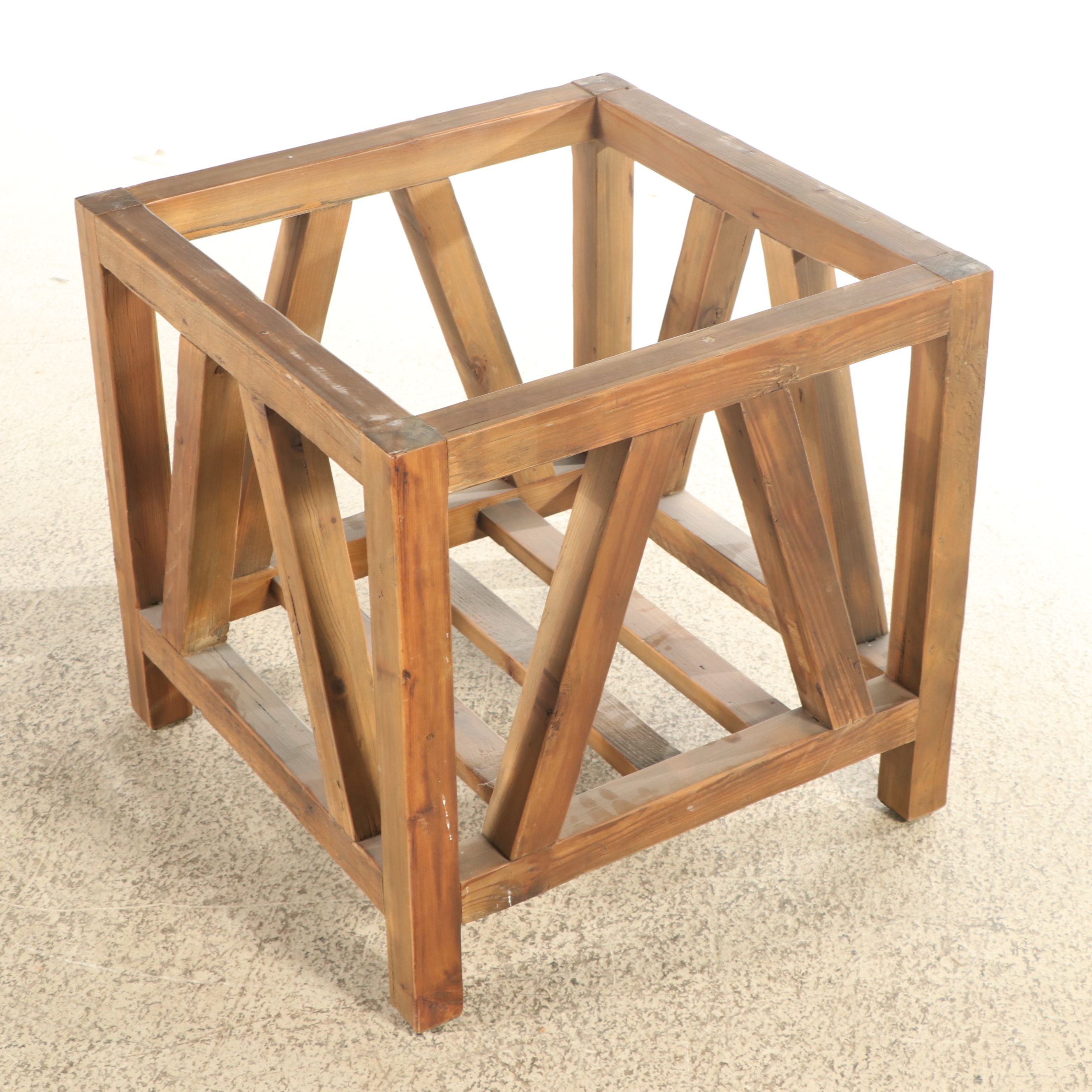 Arhaus Furniture Stone Top Reclaimed Pine End Table