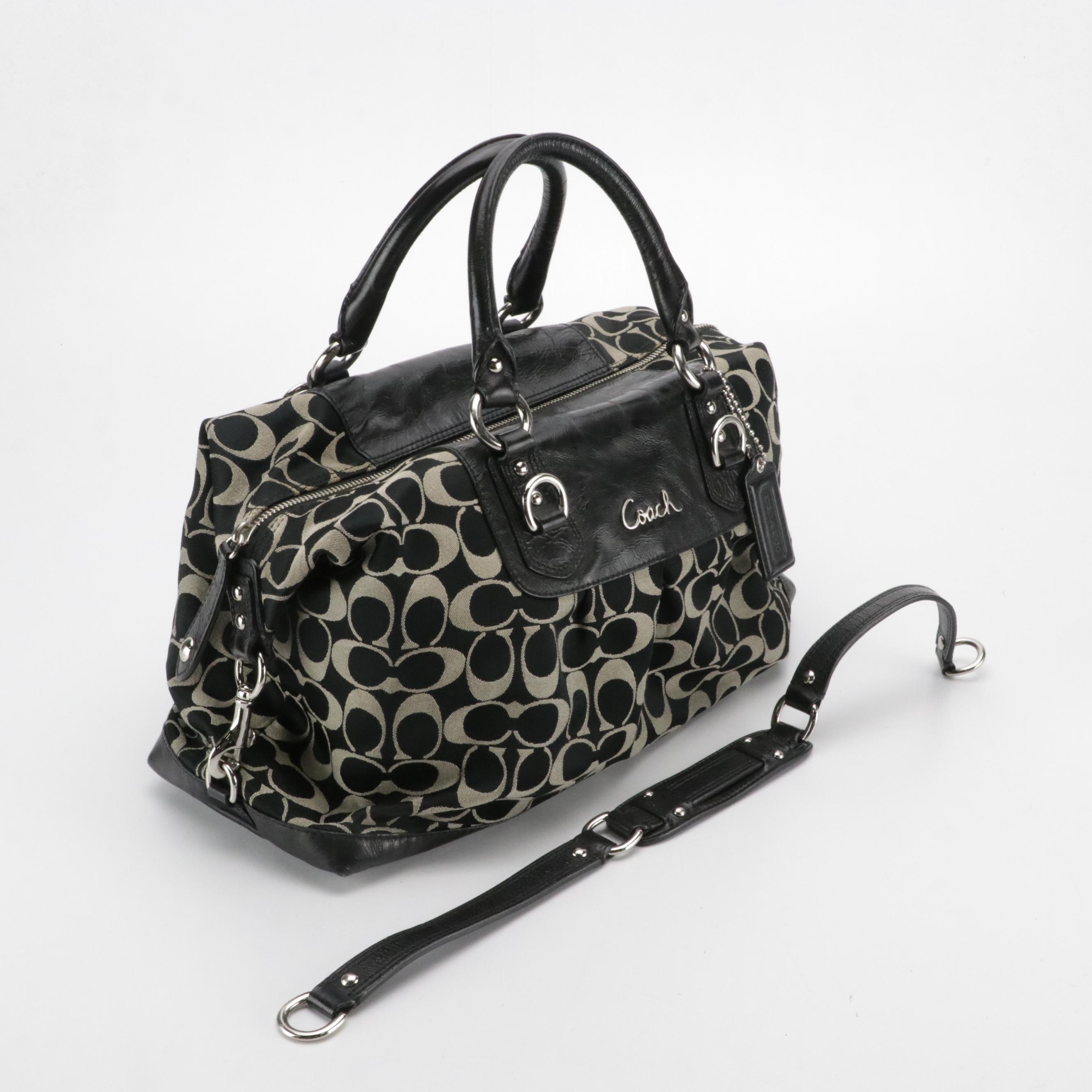 Coach Ashley Large Stachel in Black and Cream and Soho in Black Leather
