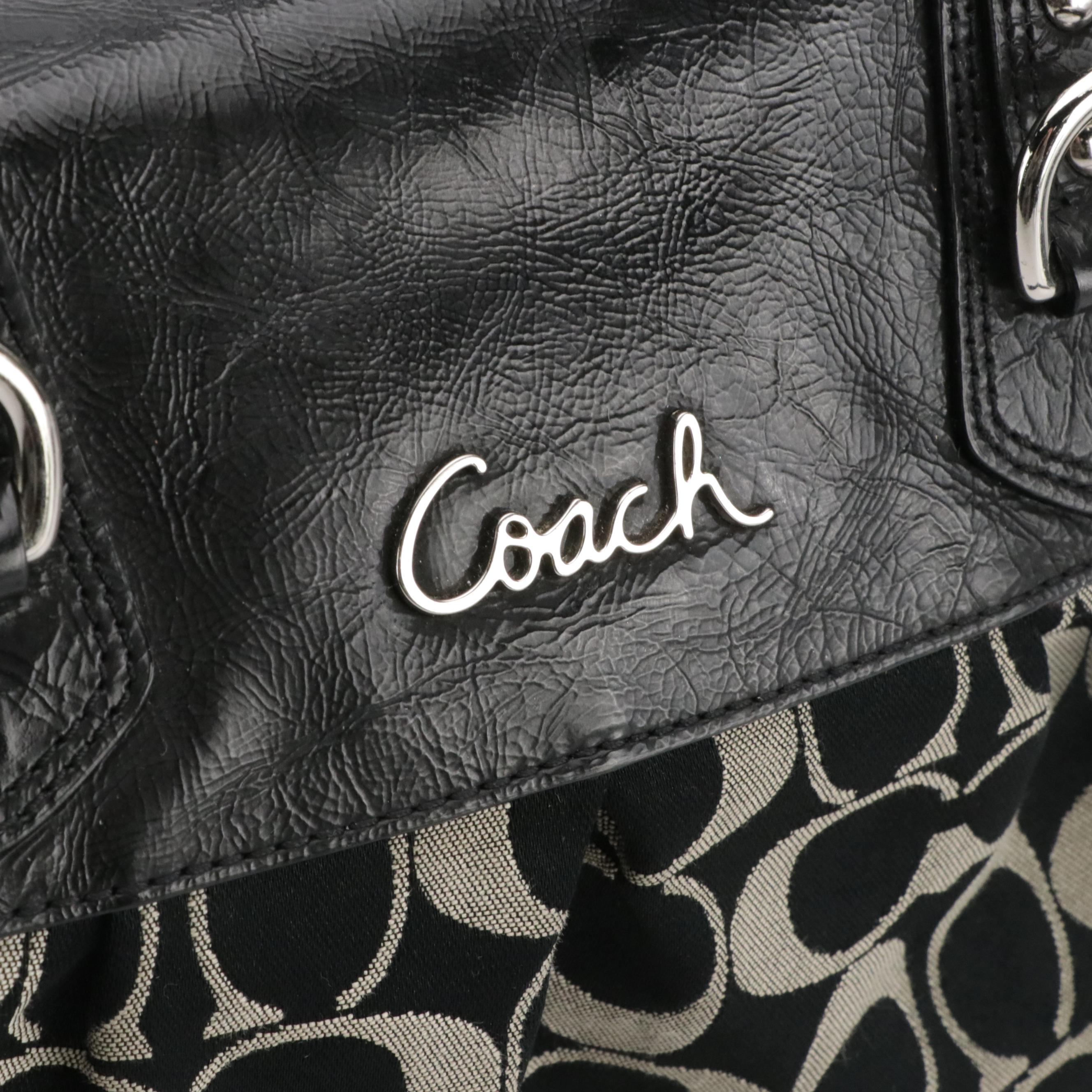 Coach Ashley Large Stachel in Black and Cream and Soho in Black Leather