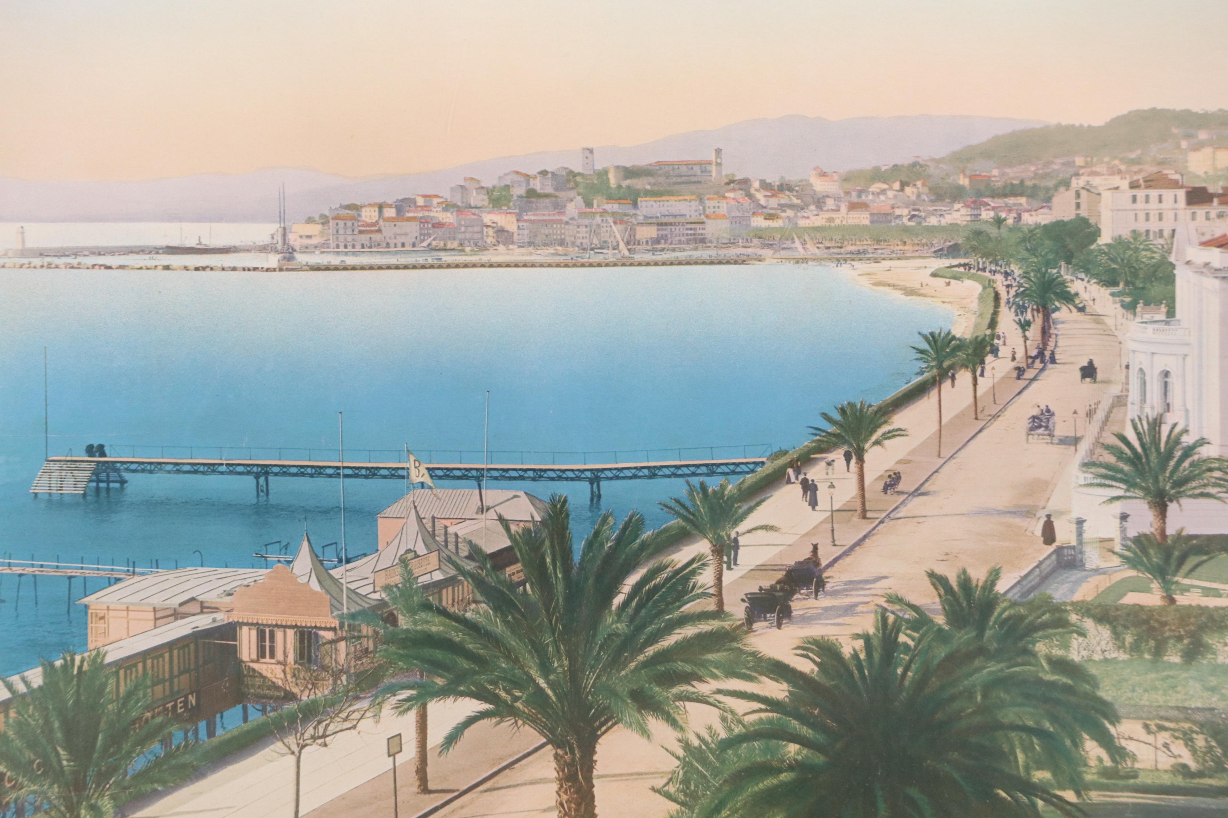 Paris-Lyon-Méditerranée Railway Travel Poster "Cannes," Early 20th Century