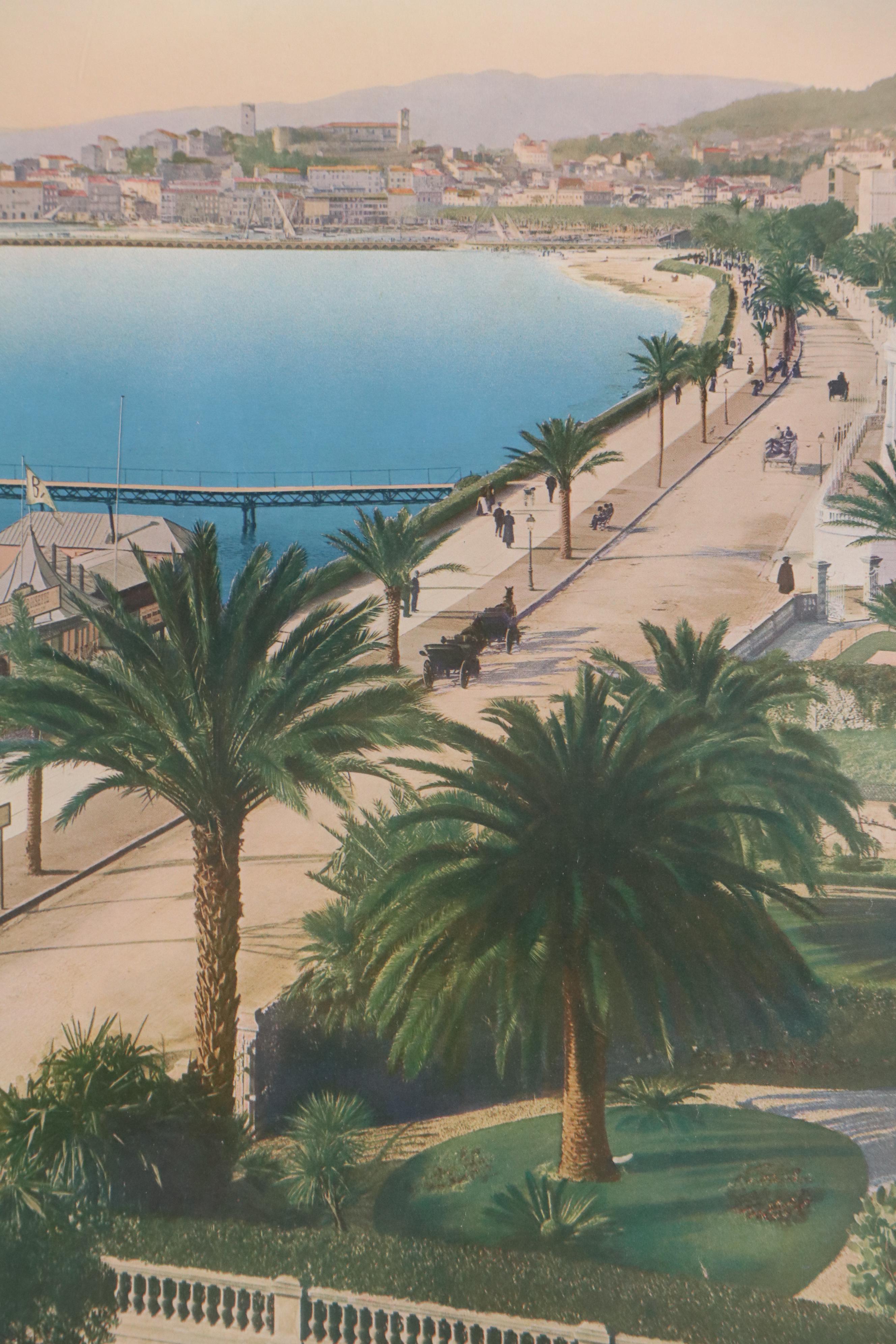 Paris-Lyon-Méditerranée Railway Travel Poster "Cannes," Early 20th Century