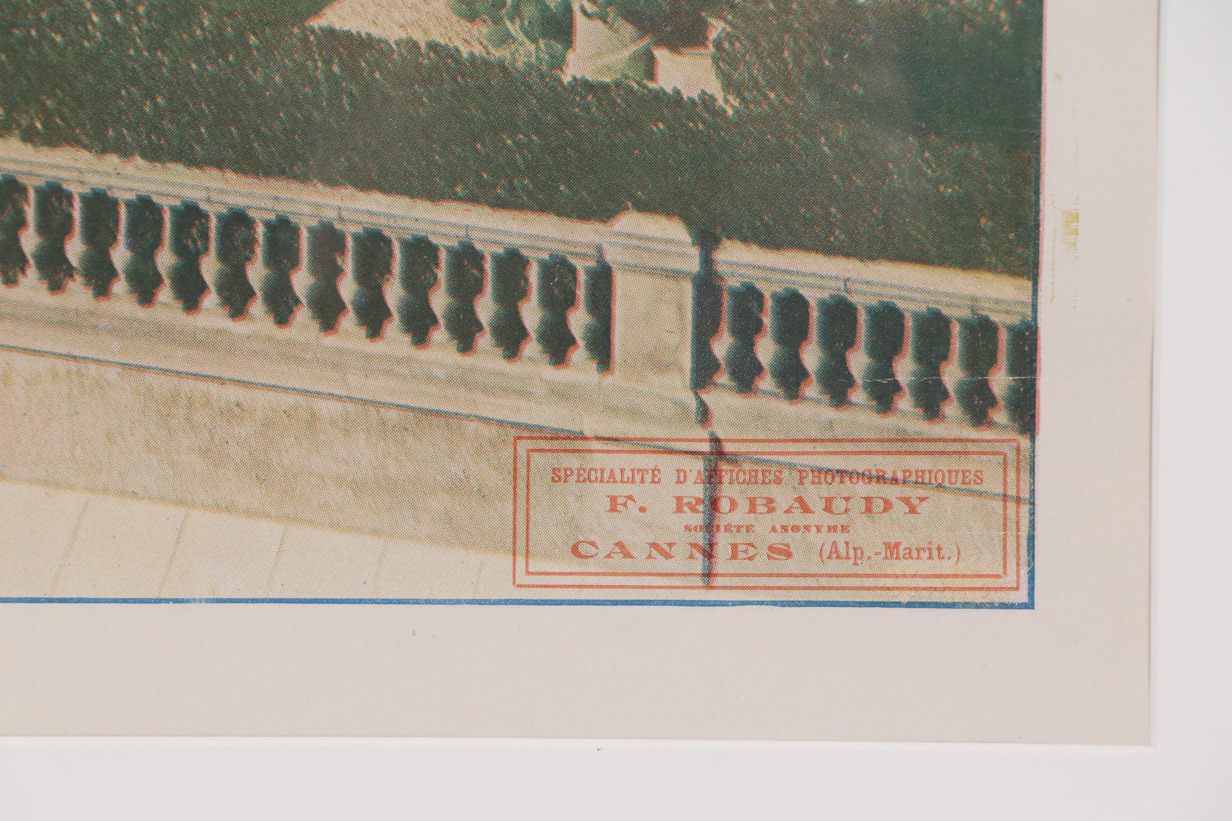 Paris-Lyon-Méditerranée Railway Travel Poster "Cannes," Early 20th Century