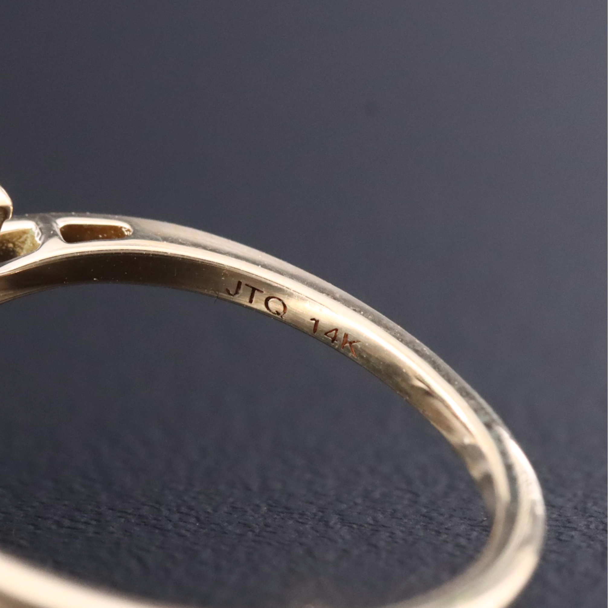 14K Emerald and White Sapphire Ring