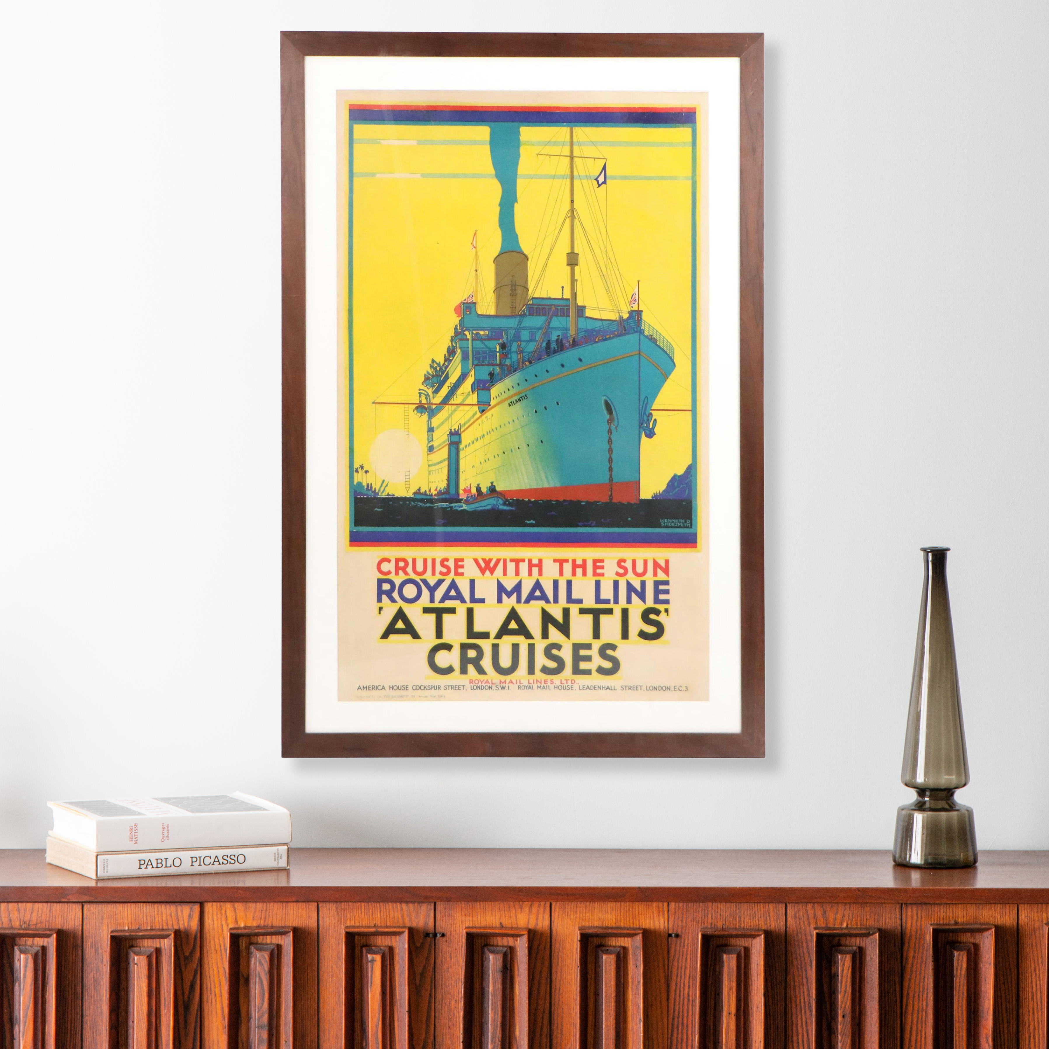 Royal Mail Line Atlantic Cruises Lithograph Poster