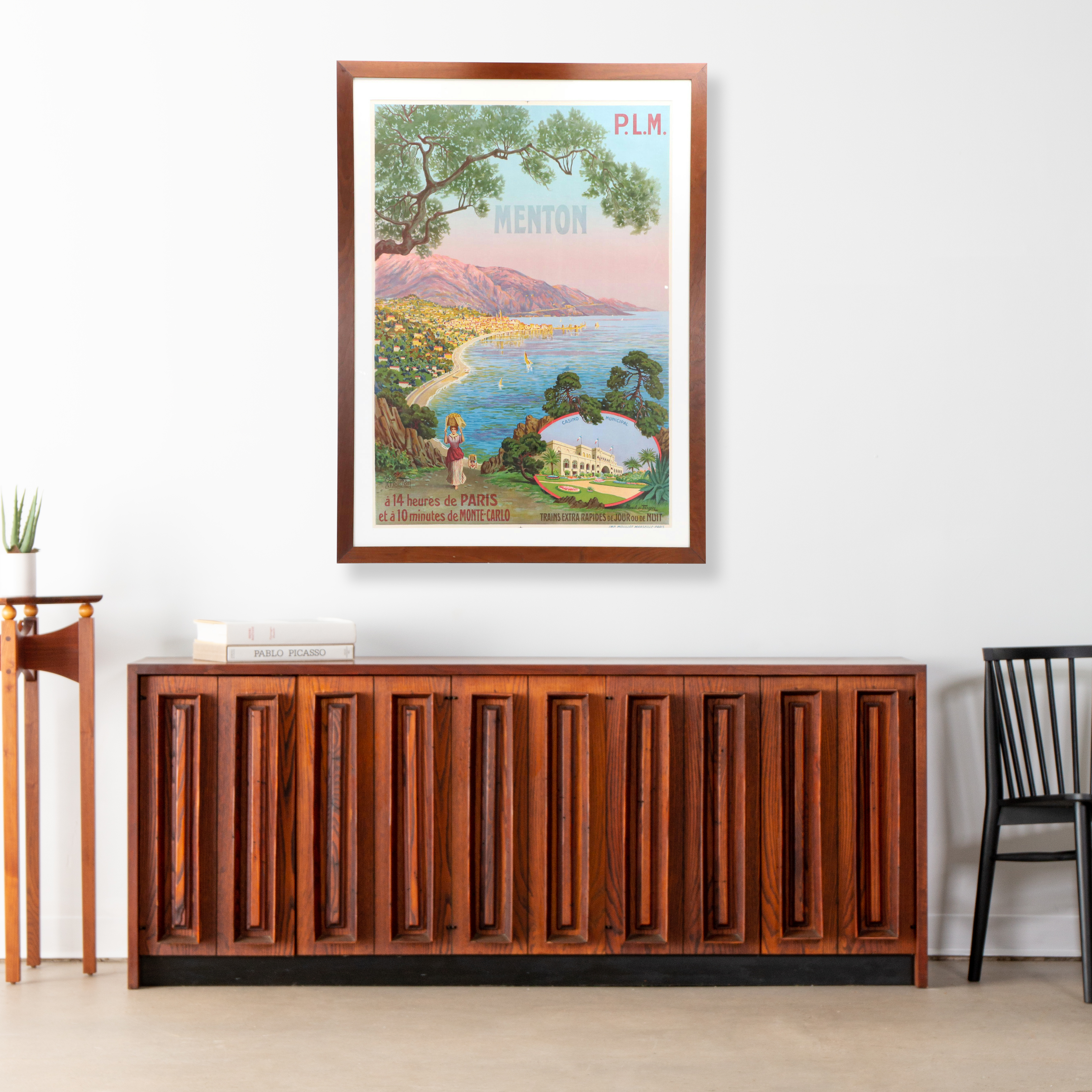 Morel De Tanguy Paris-Lyon-Méditerranée Railway Travel Poster "Menton"