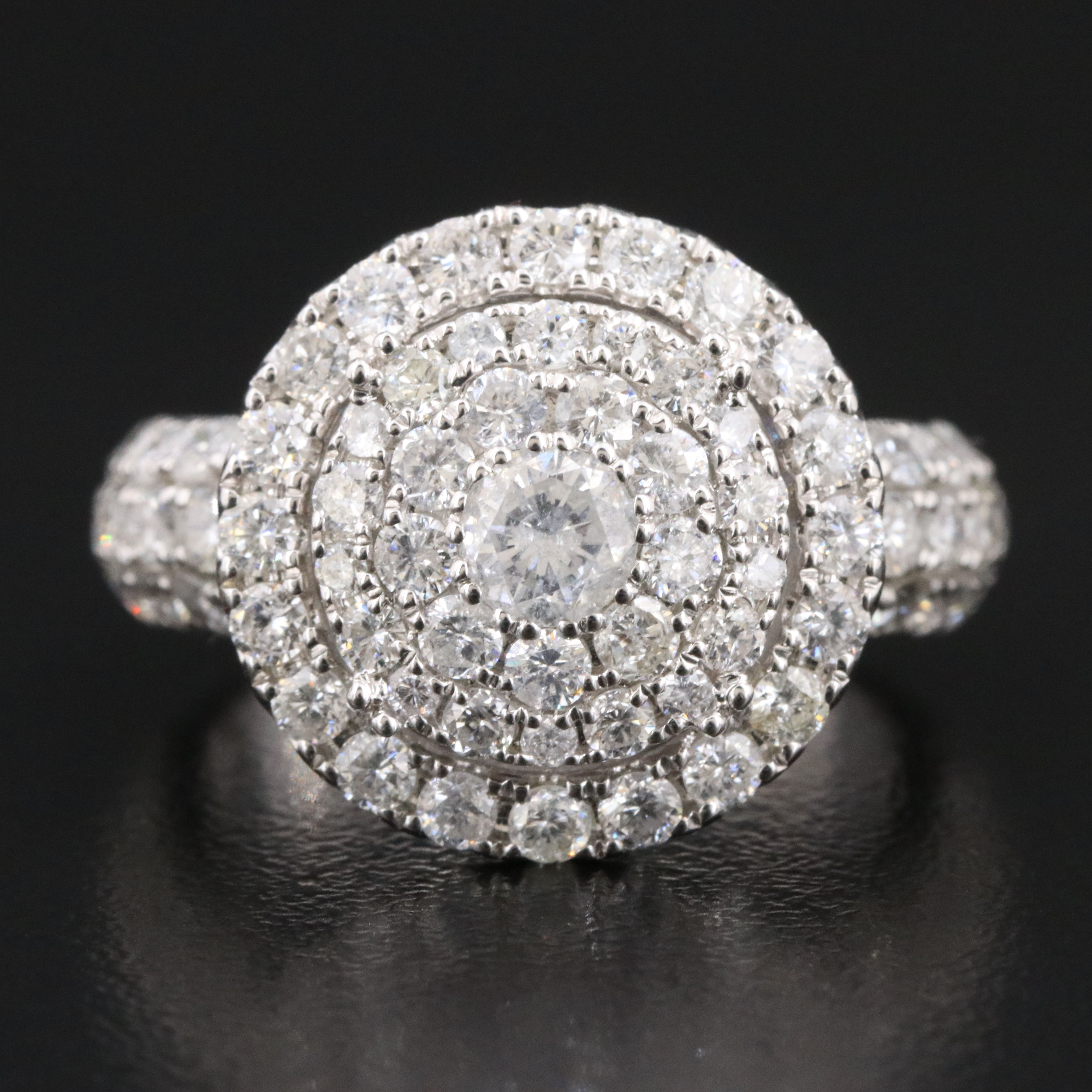 14K 1.96 CTW Diamond Circle Cluster Ring