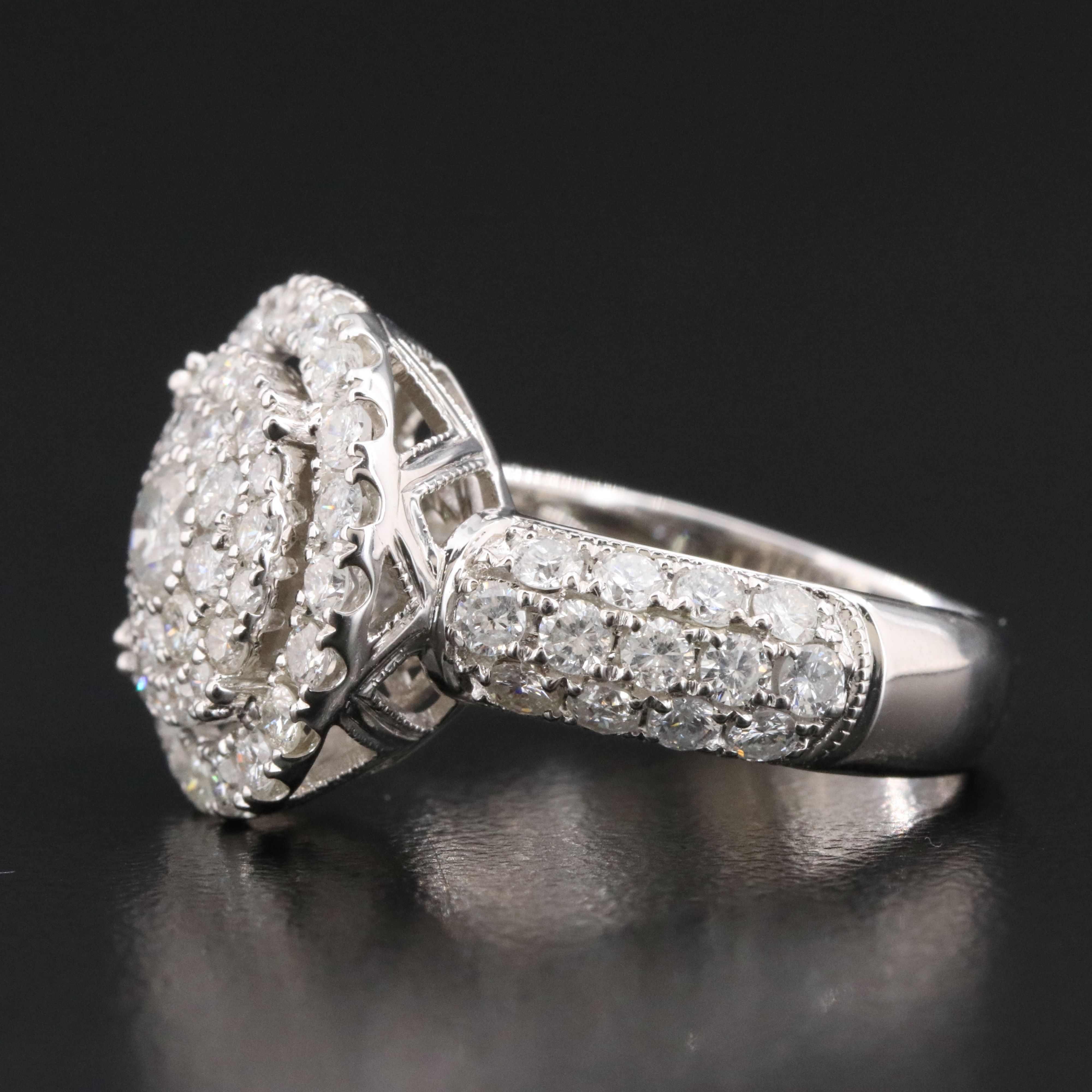 14K 1.96 CTW Diamond Circle Cluster Ring