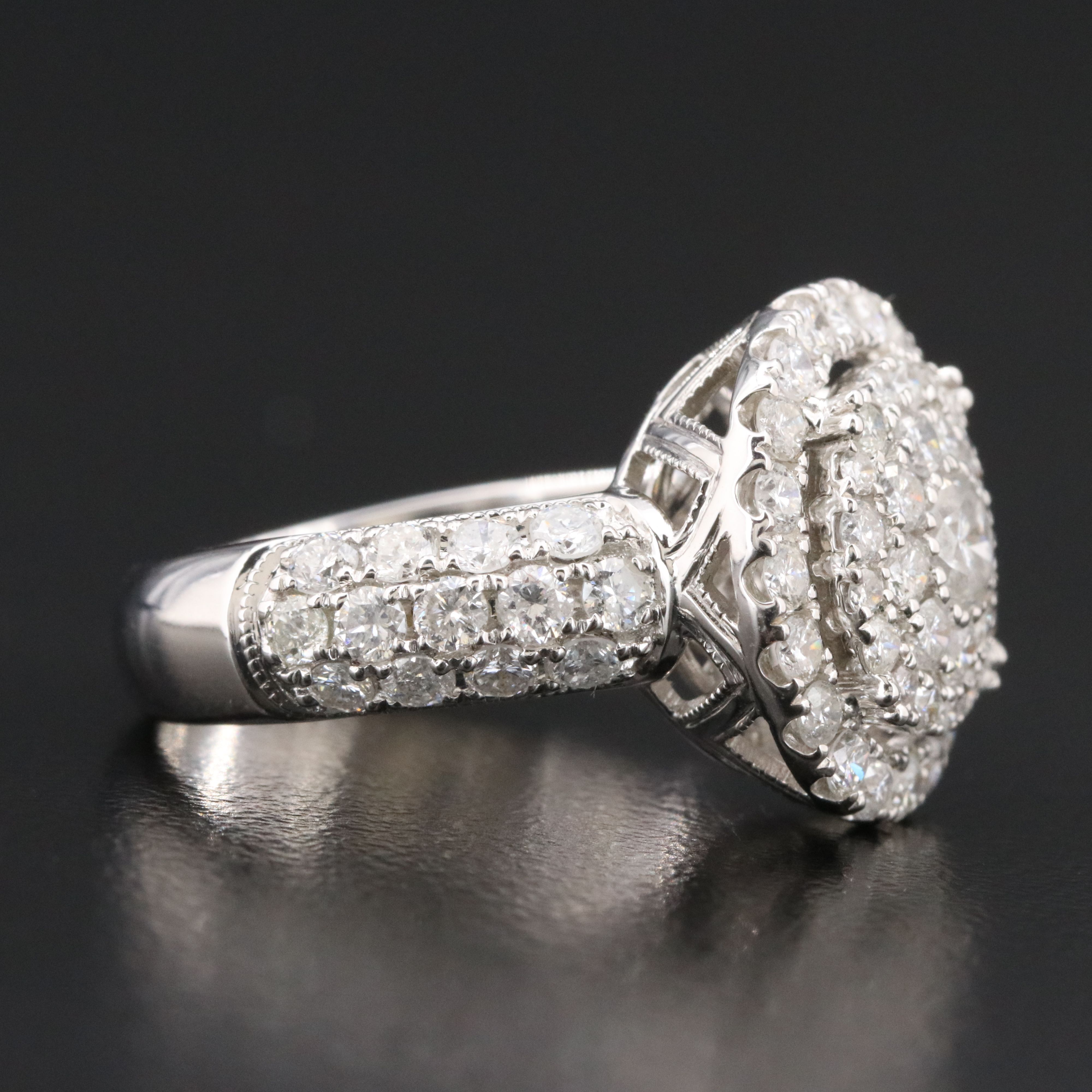 14K 1.96 CTW Diamond Circle Cluster Ring