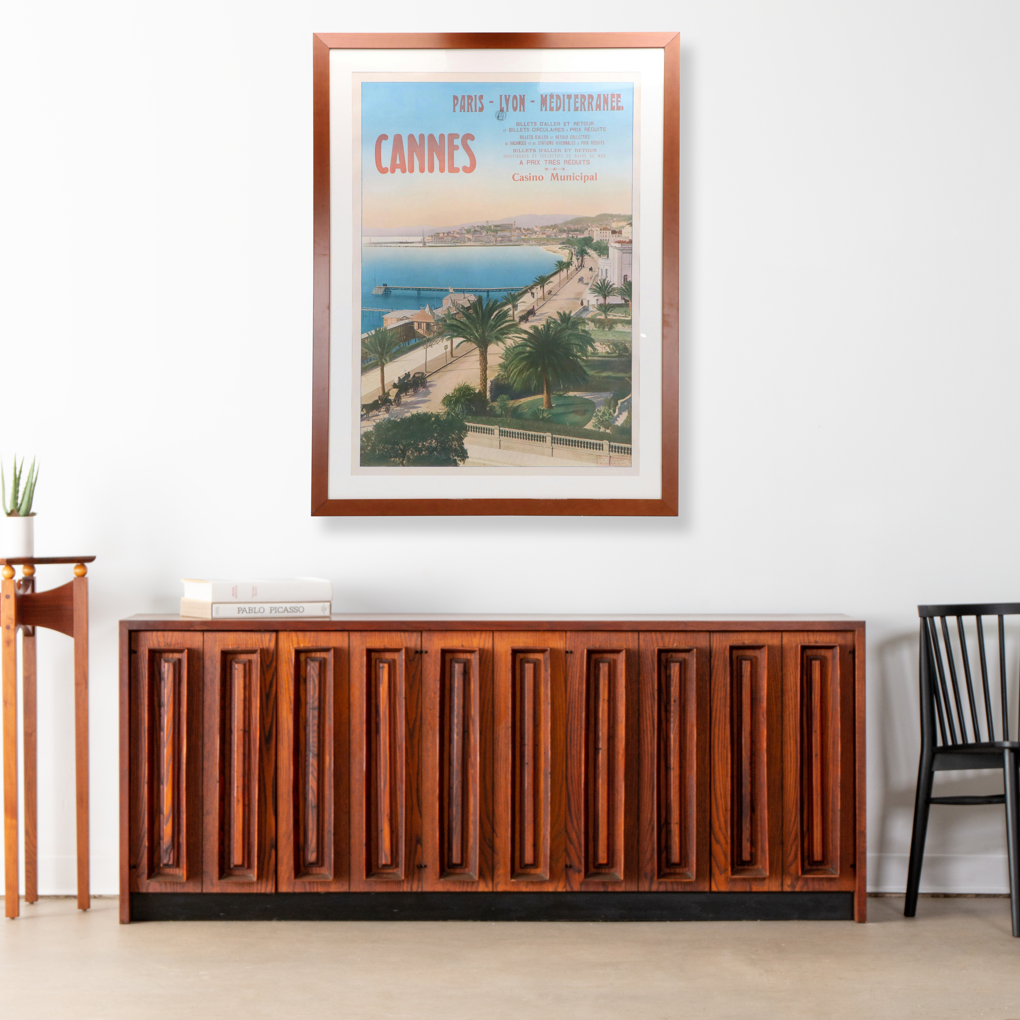 Paris-Lyon-Méditerranée Railway Travel Poster "Cannes," Early 20th Century