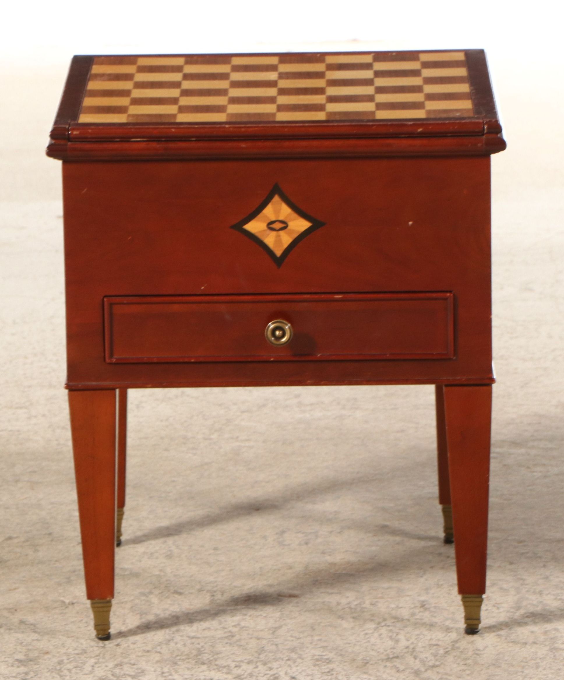 Marquetry Inlaid Mahogany Games Table
