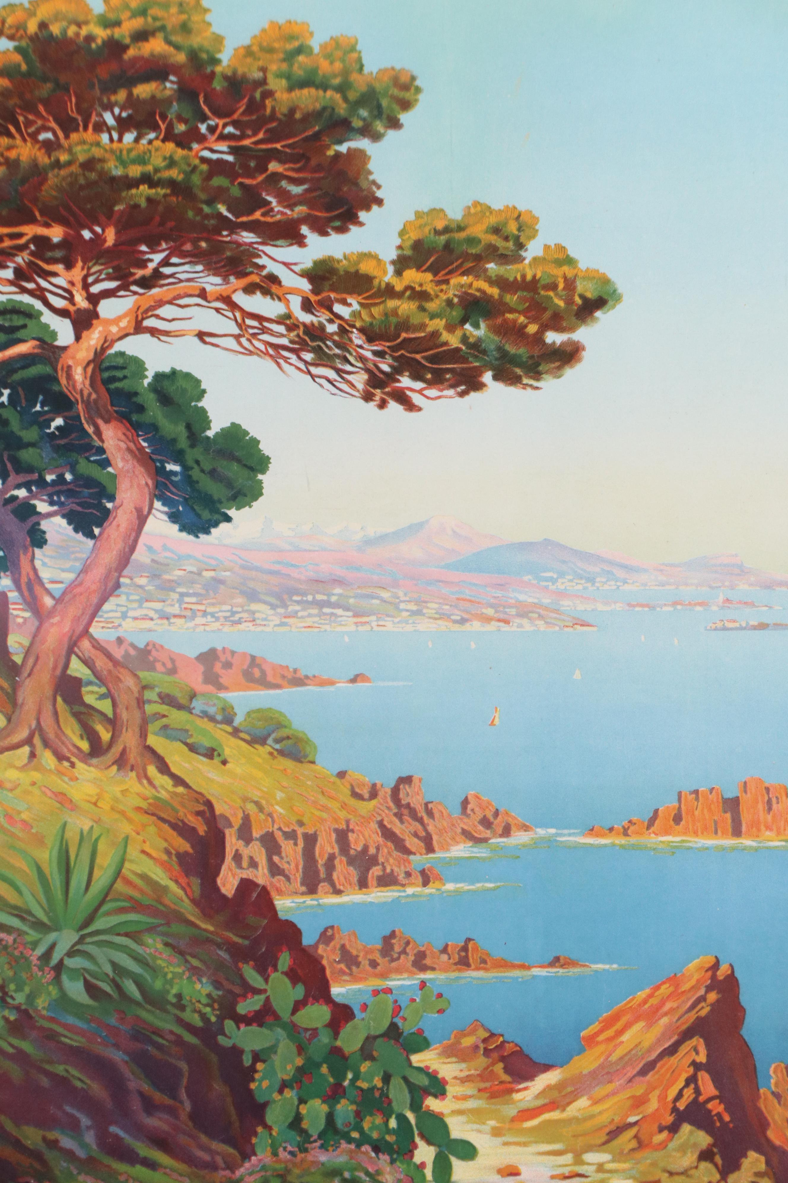 Adelin Charles Morel De Tanguy Travel Poster "La Côte d'Azur," Circa 1930