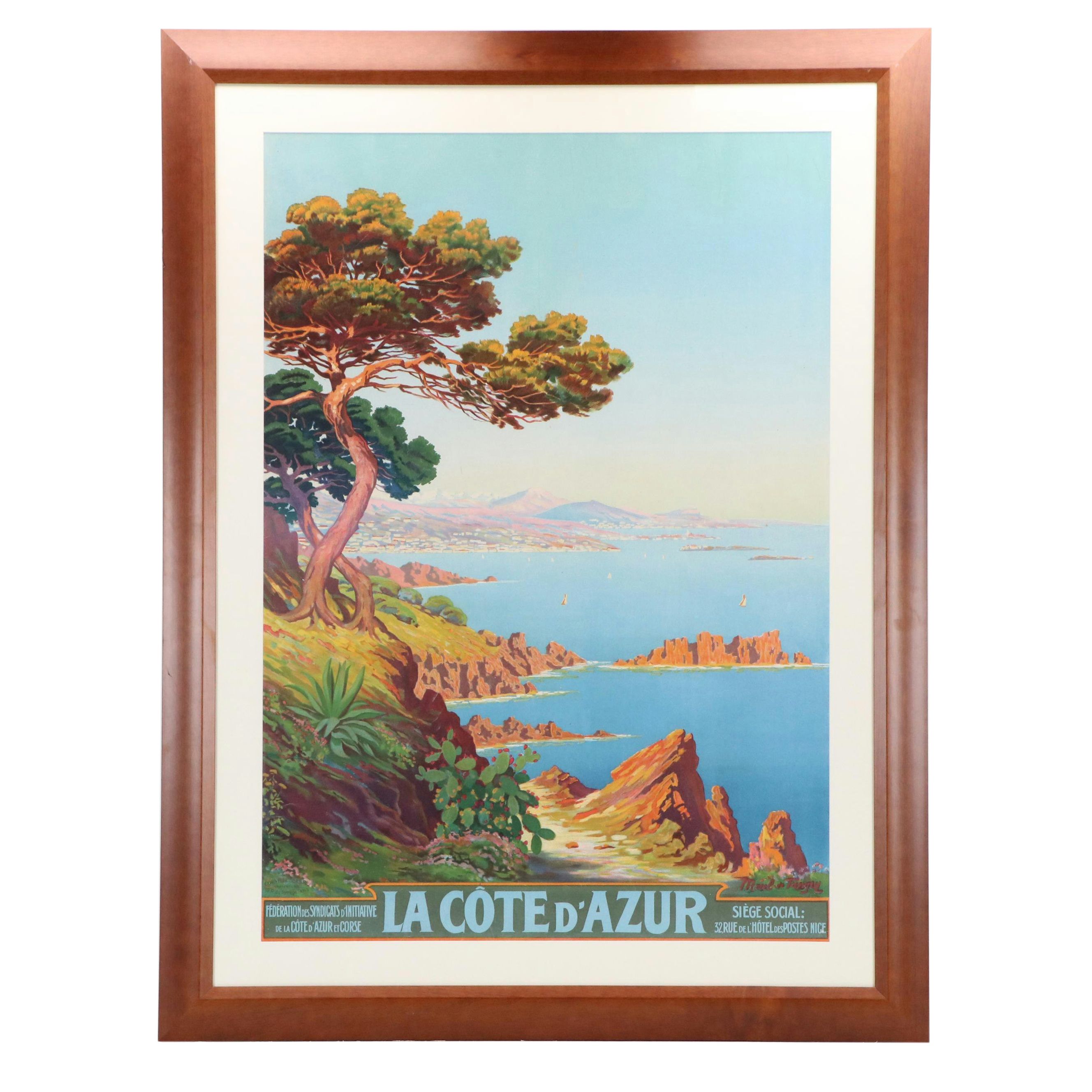 Adelin Charles Morel De Tanguy Travel Poster "La Côte d'Azur," Circa 1930