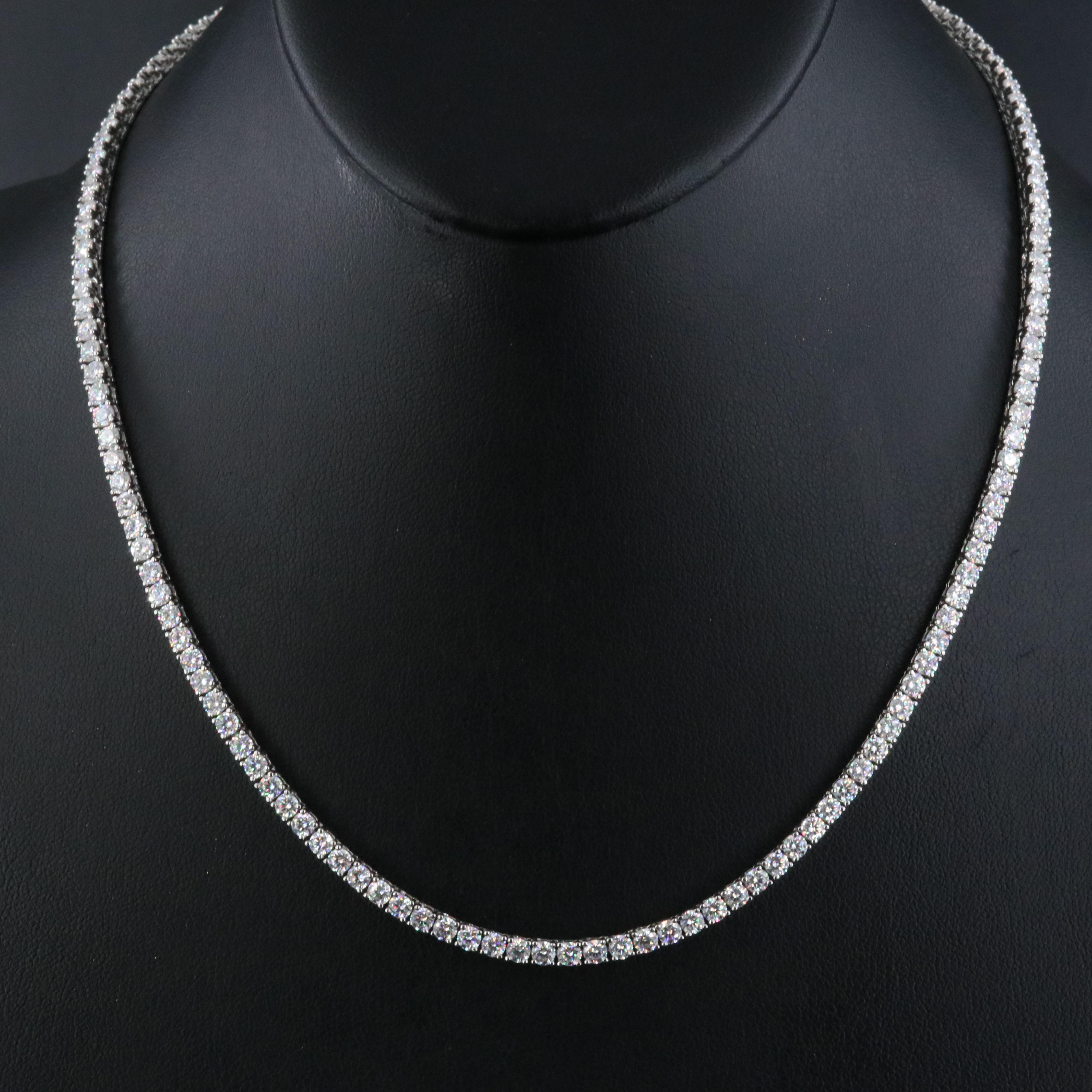 Sterling Moissanite Rivière Necklace