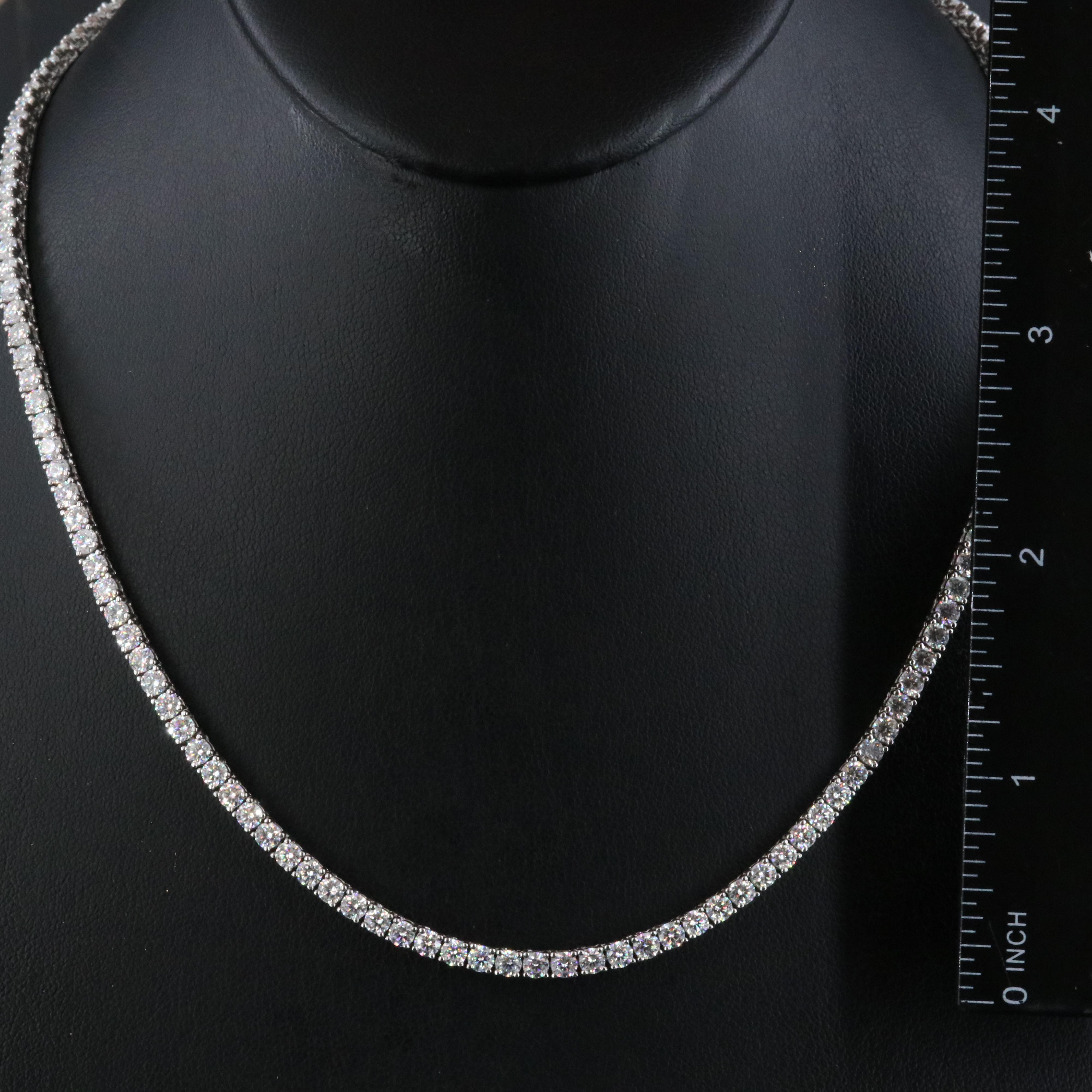 Sterling Moissanite Rivière Necklace