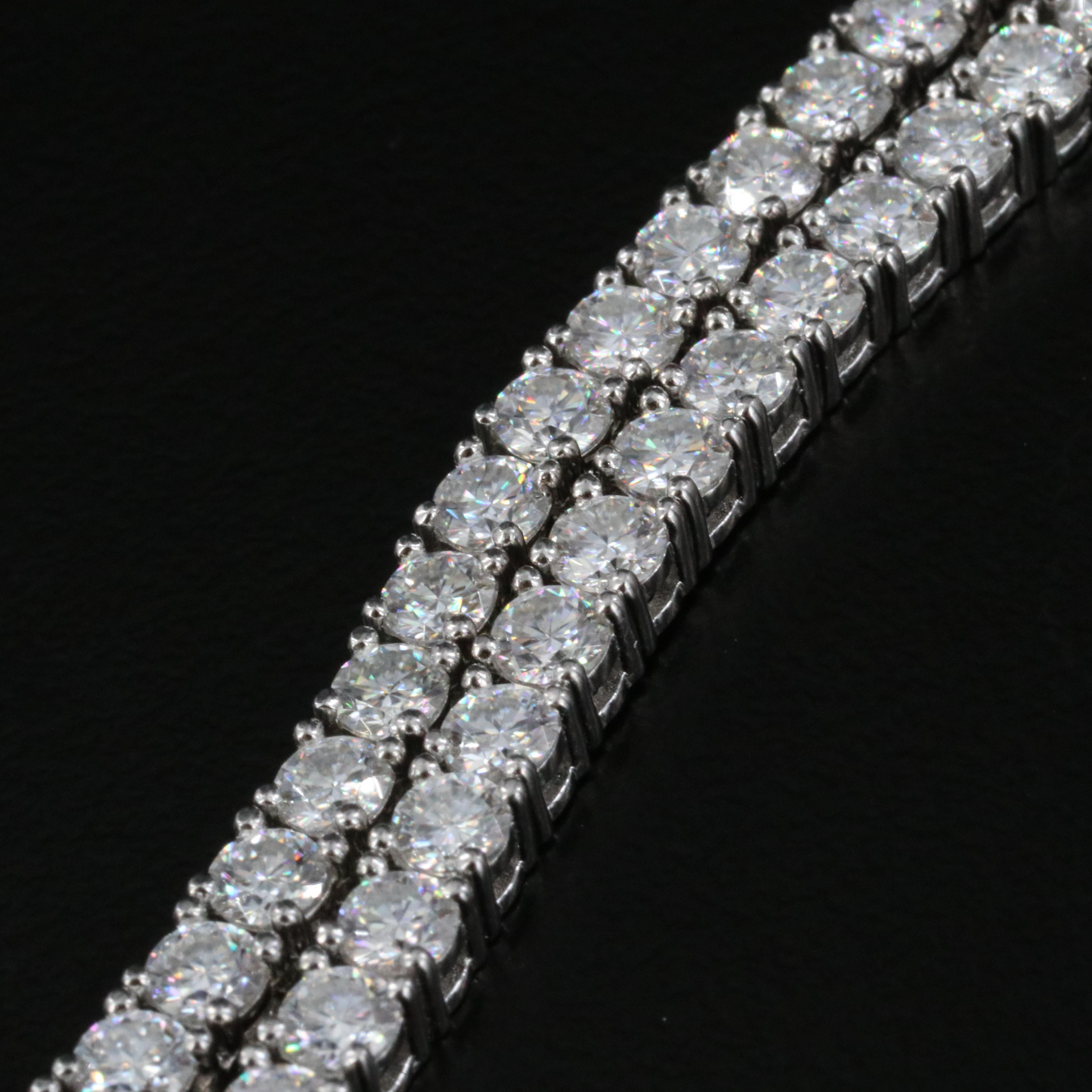 Sterling Moissanite Rivière Necklace
