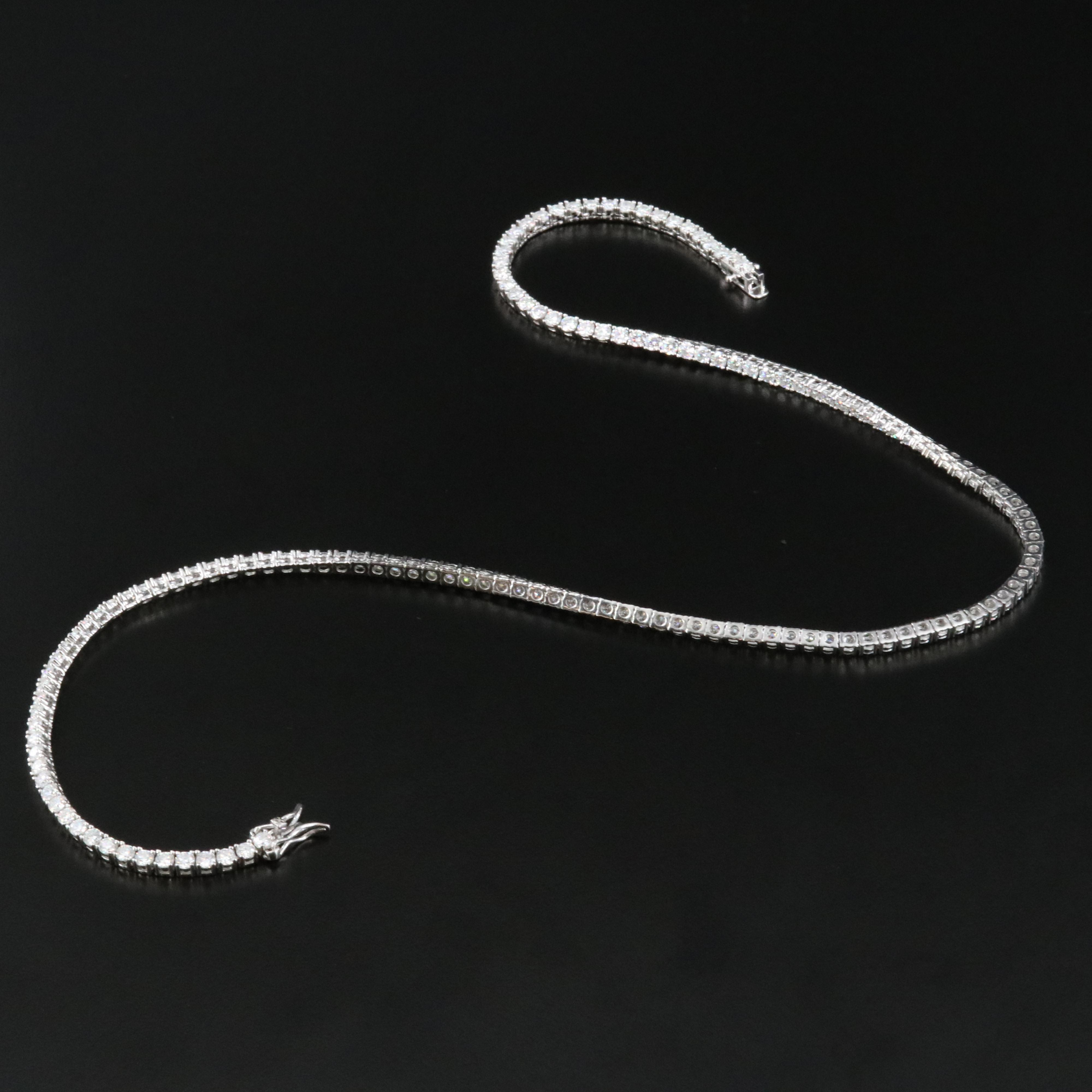 Sterling Moissanite Rivière Necklace