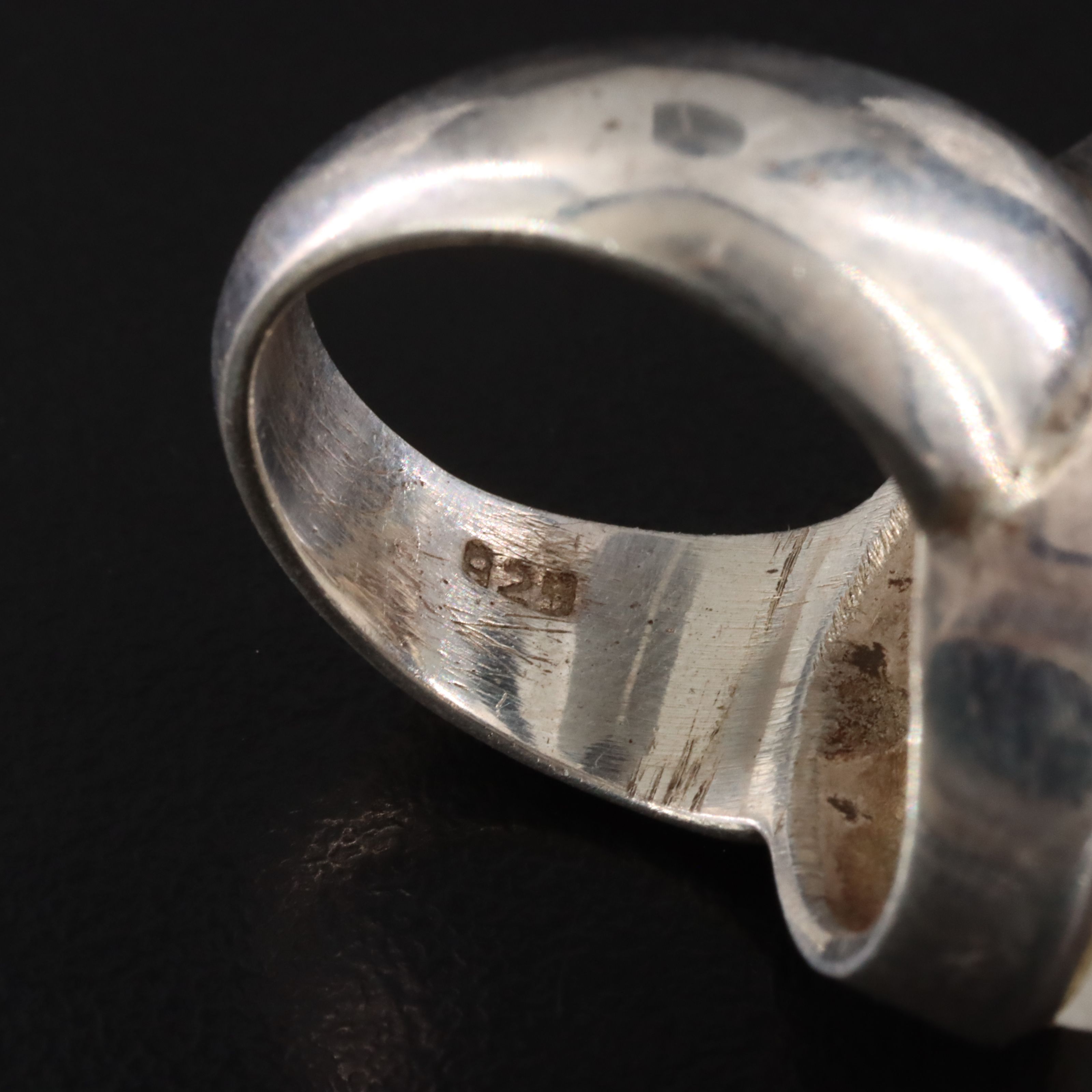 Sterling Rainbow Moonstone and Purple Glass Rings