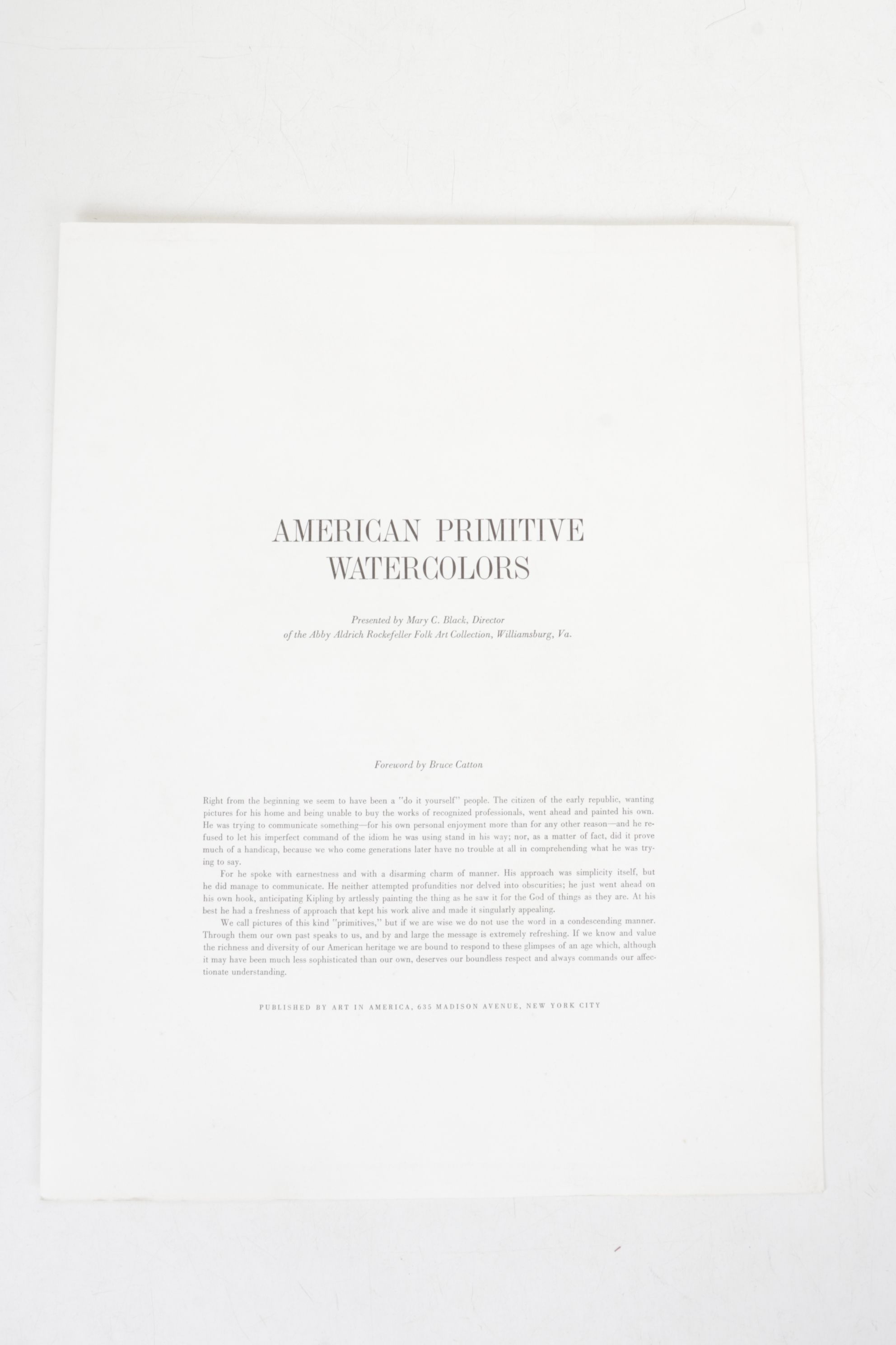 Portfolio of Offset Lithographs "American Primitive Watercolors", 1964