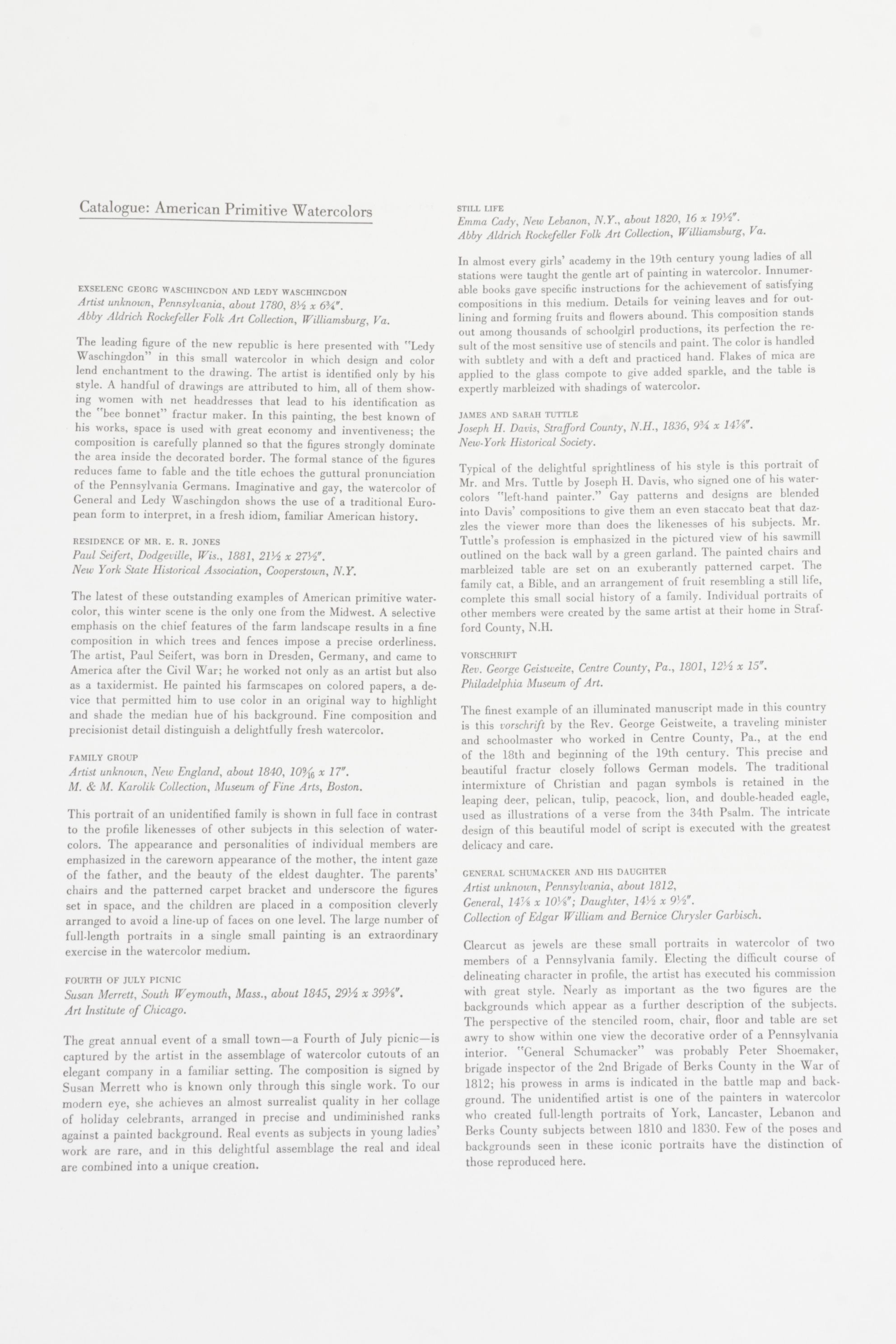 Portfolio of Offset Lithographs "American Primitive Watercolors", 1964