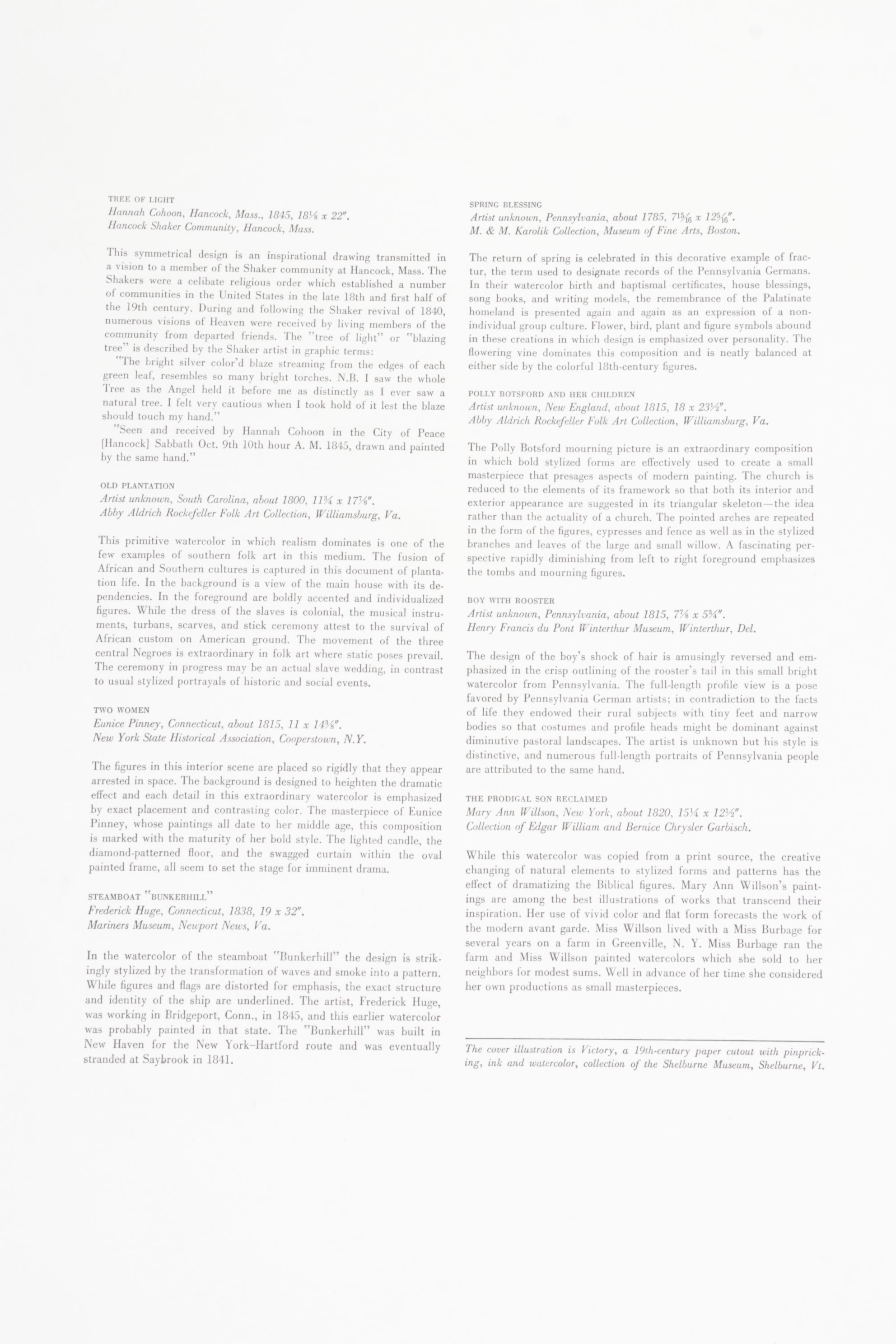 Portfolio of Offset Lithographs "American Primitive Watercolors", 1964