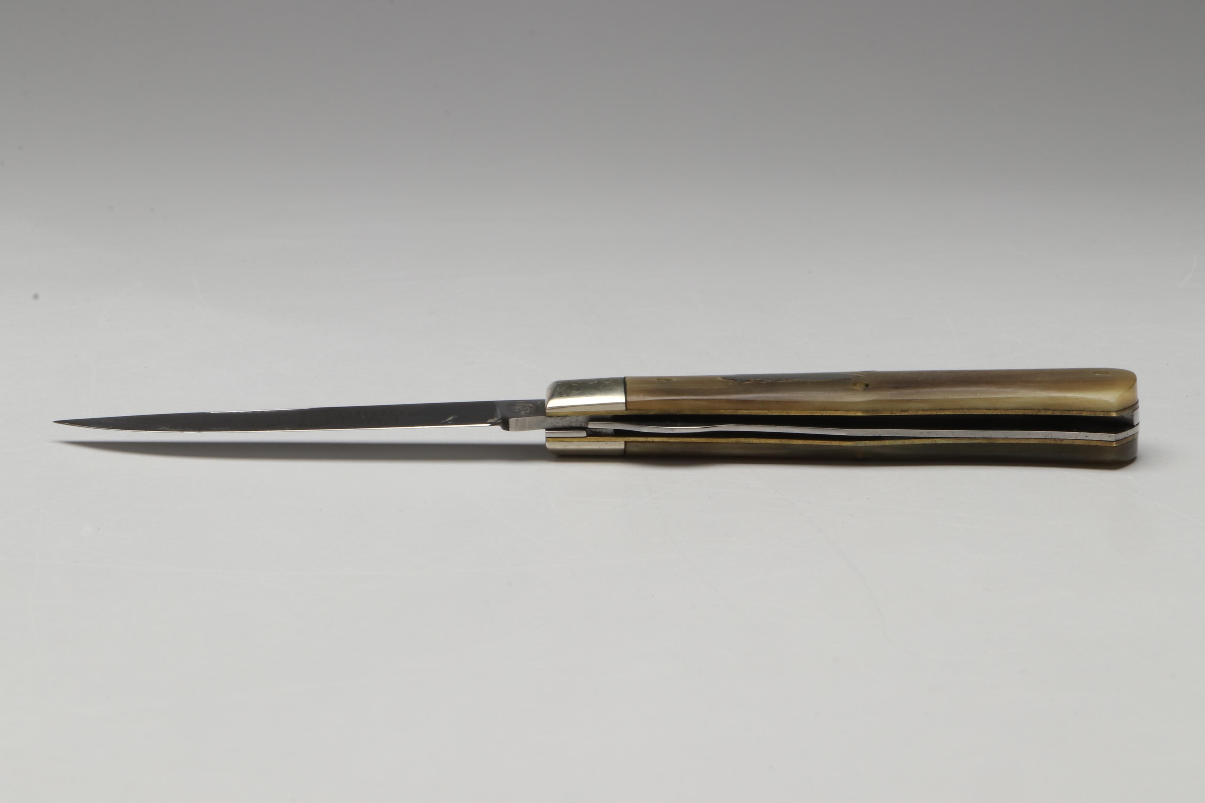 Bulldog Brand Horn Handled Folding Knife