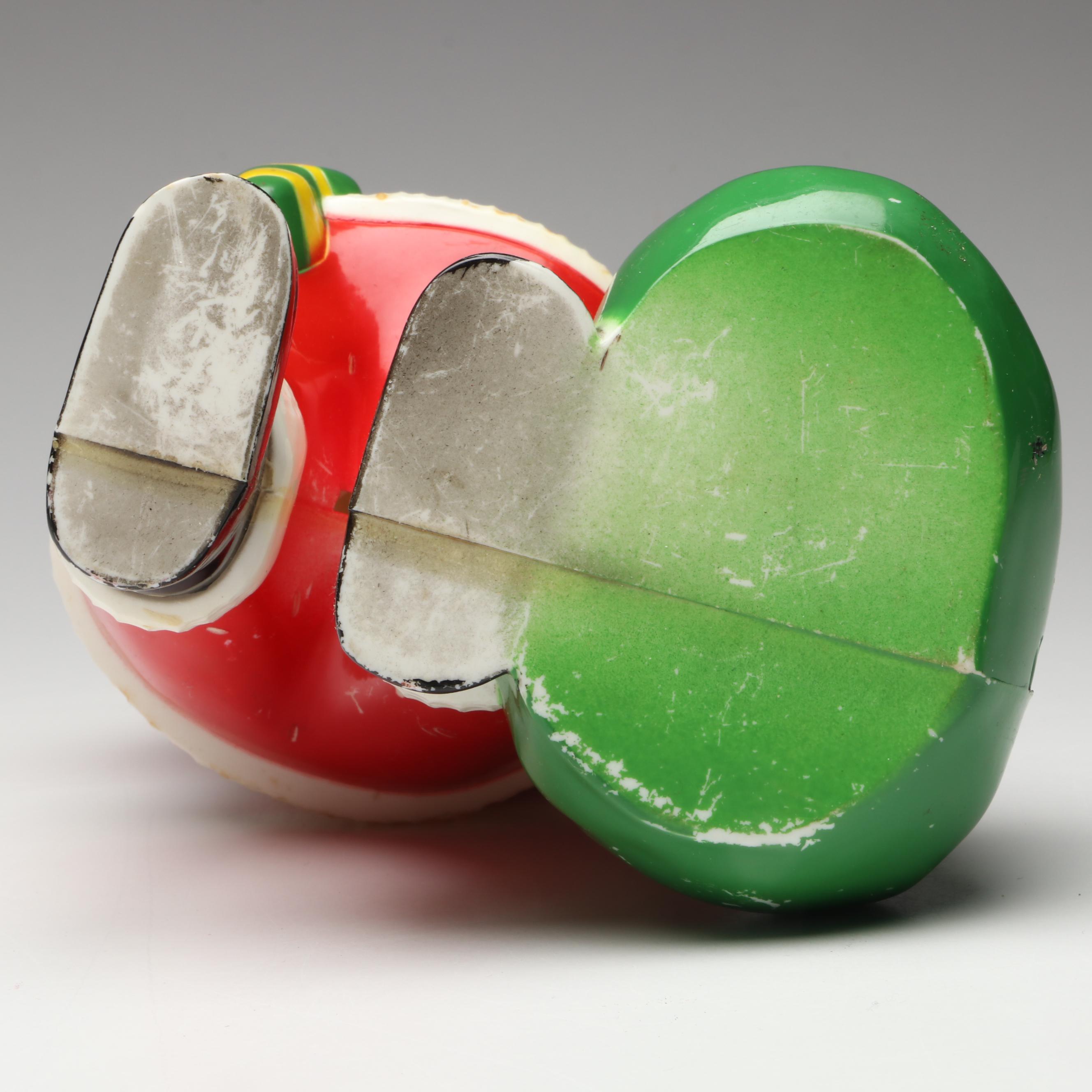 Santa Claus and Snowman Plastic Blow Mold Figures, Mid to Late 20th Century