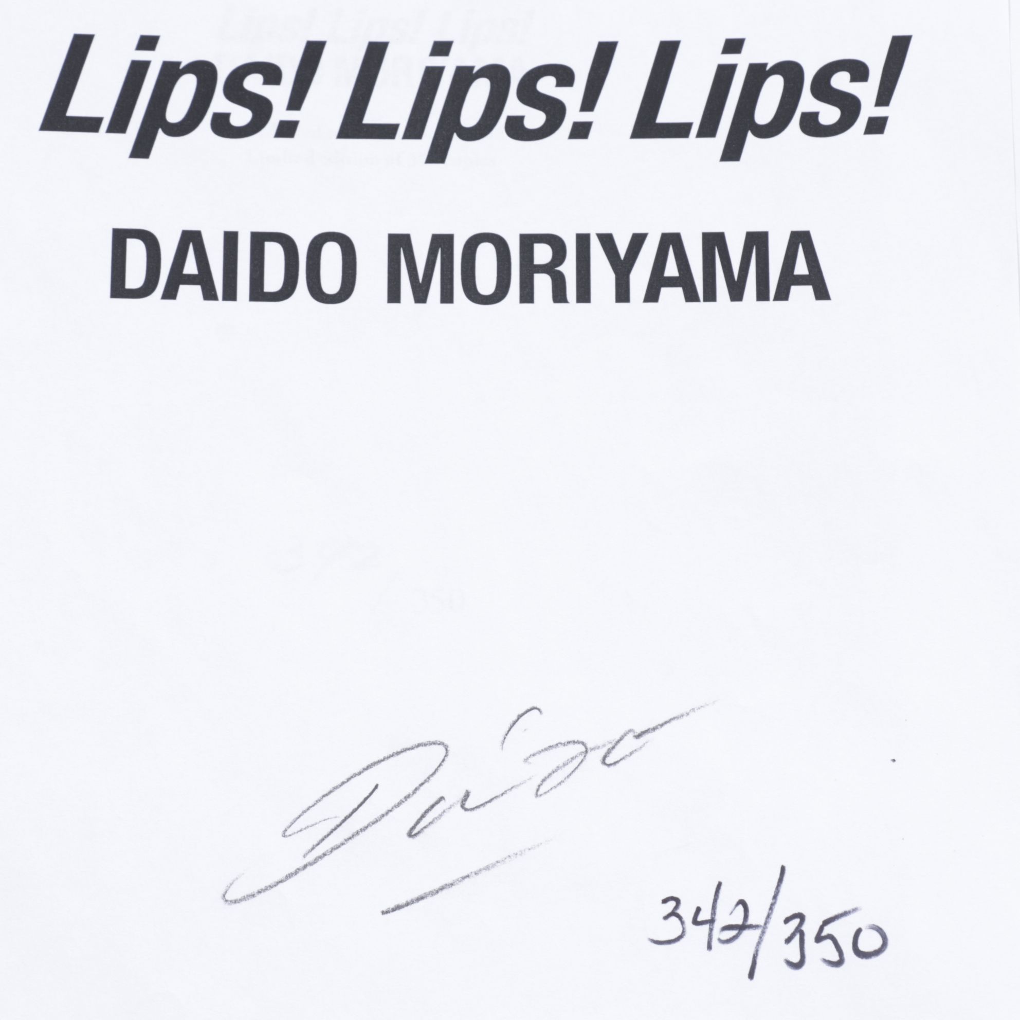 Daido Moriyama "Lips! Lips! Lips!" Photograph Booklet