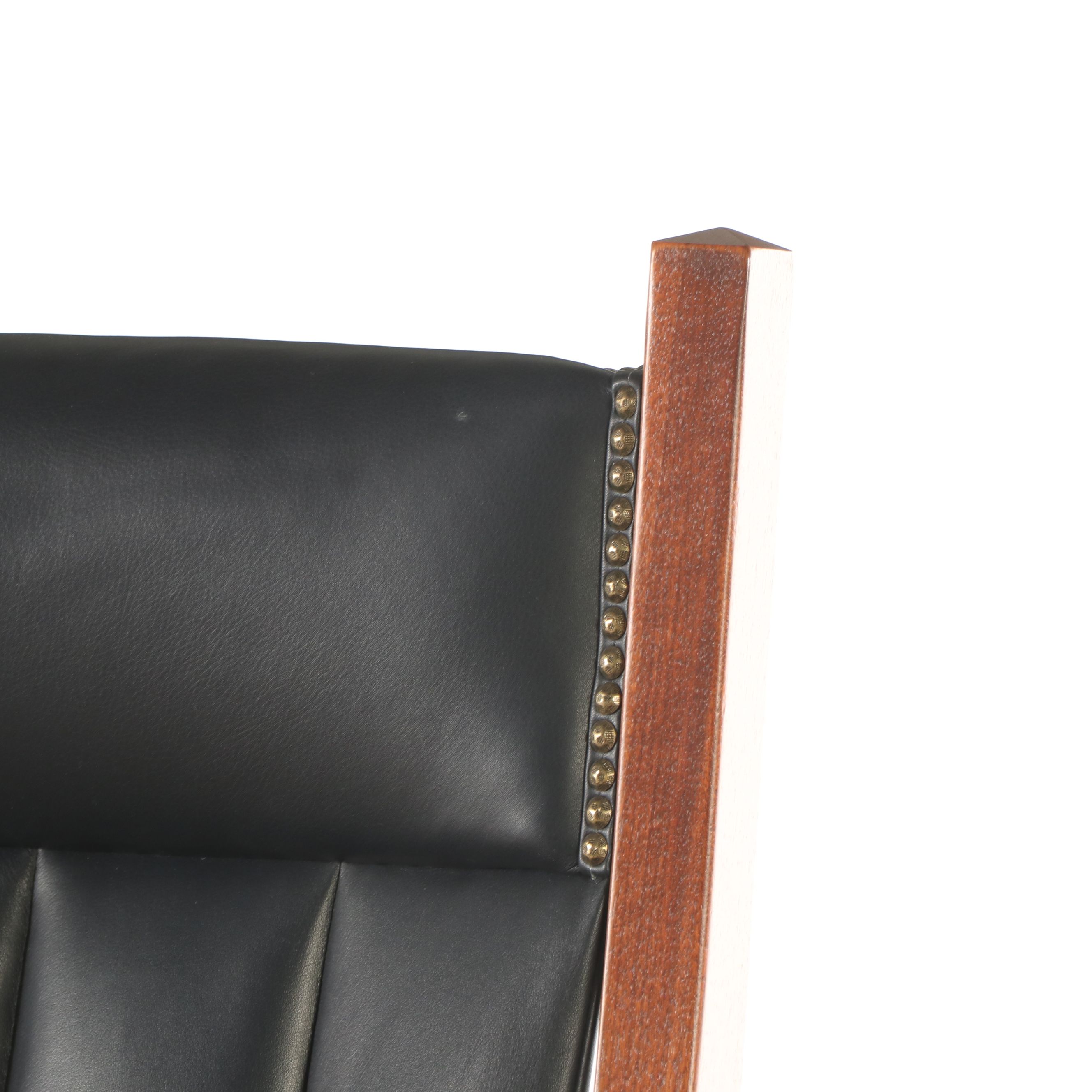 Buckeye Rocker Craftsman Style Bench-Made Walnut and Leather Swivel Glider Chair