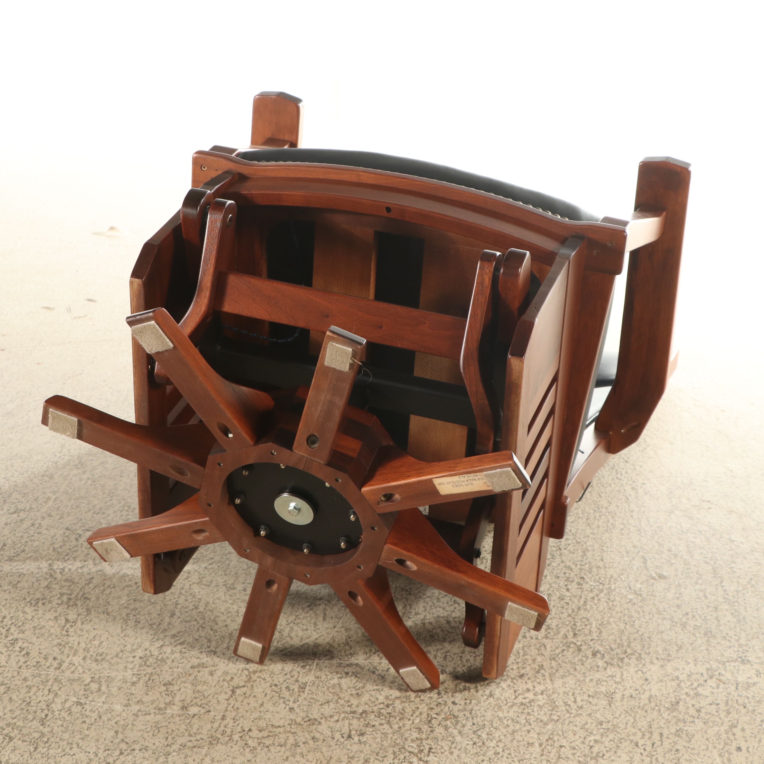 Buckeye Rocker Craftsman Style Bench-Made Walnut and Leather Swivel Glider Chair