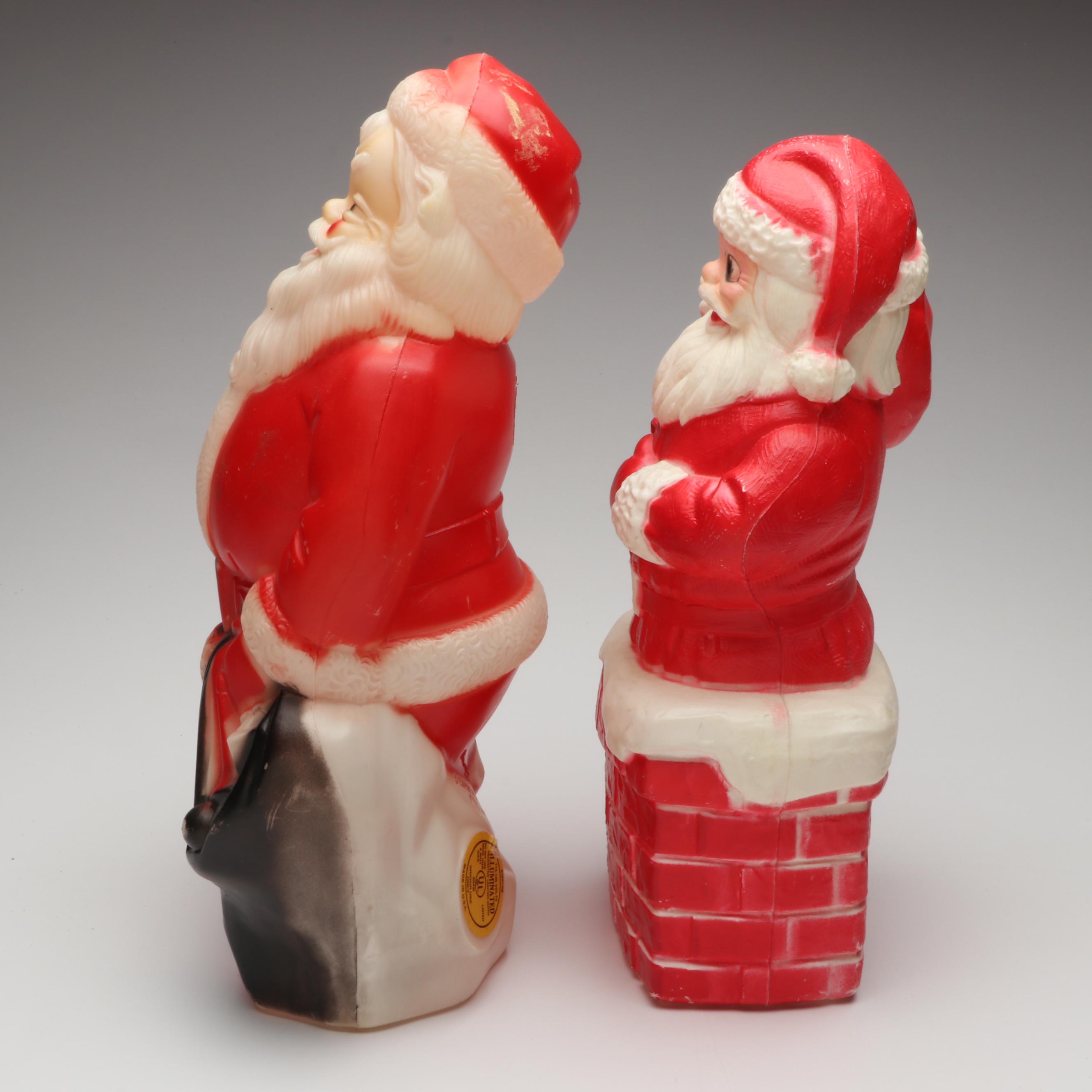 Empire and Dapol Plastic Blow Mold Santa Claus Figures, Mid-20th Century